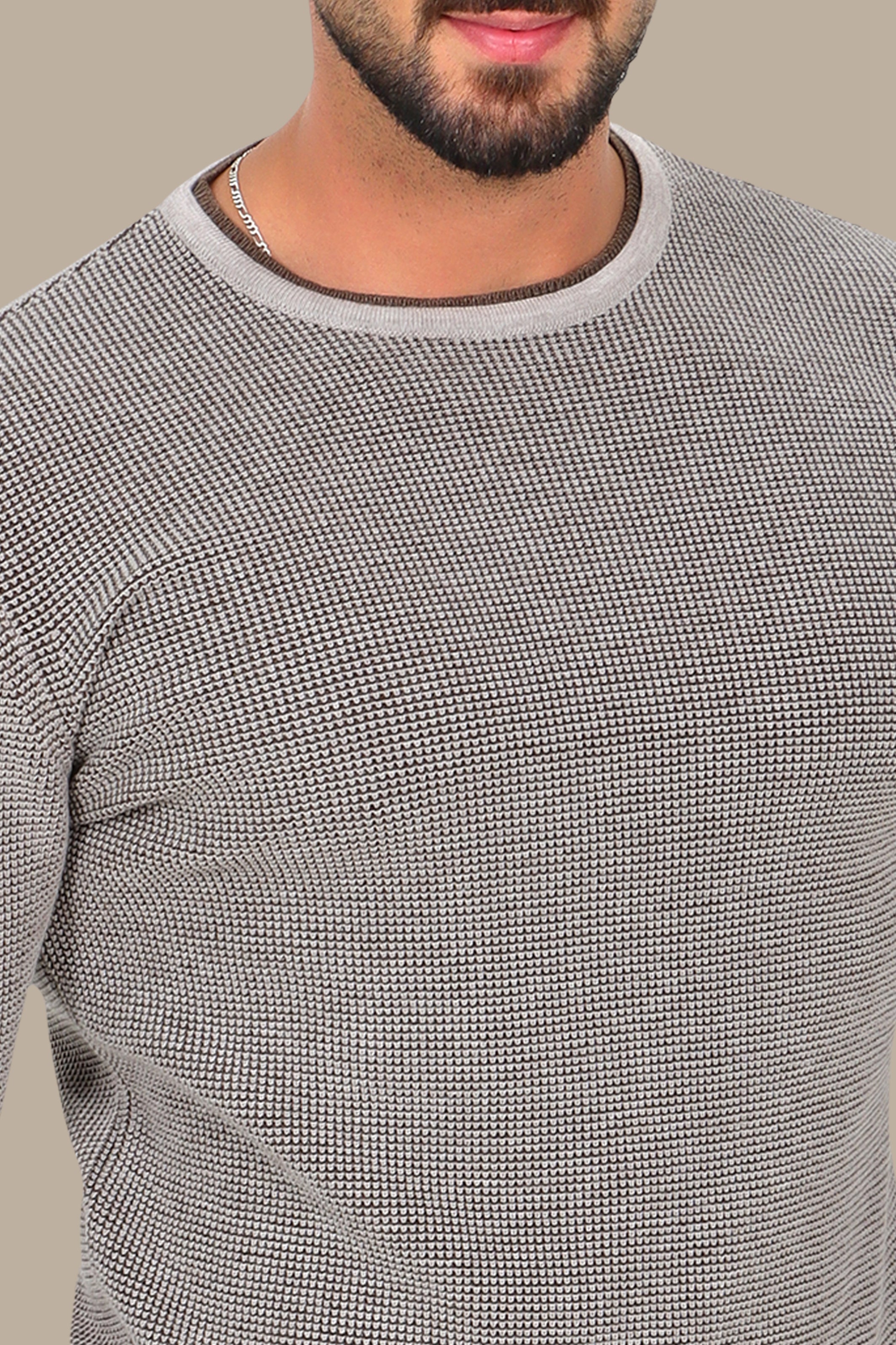 Elegant Layers: Beige Double-Collar Top