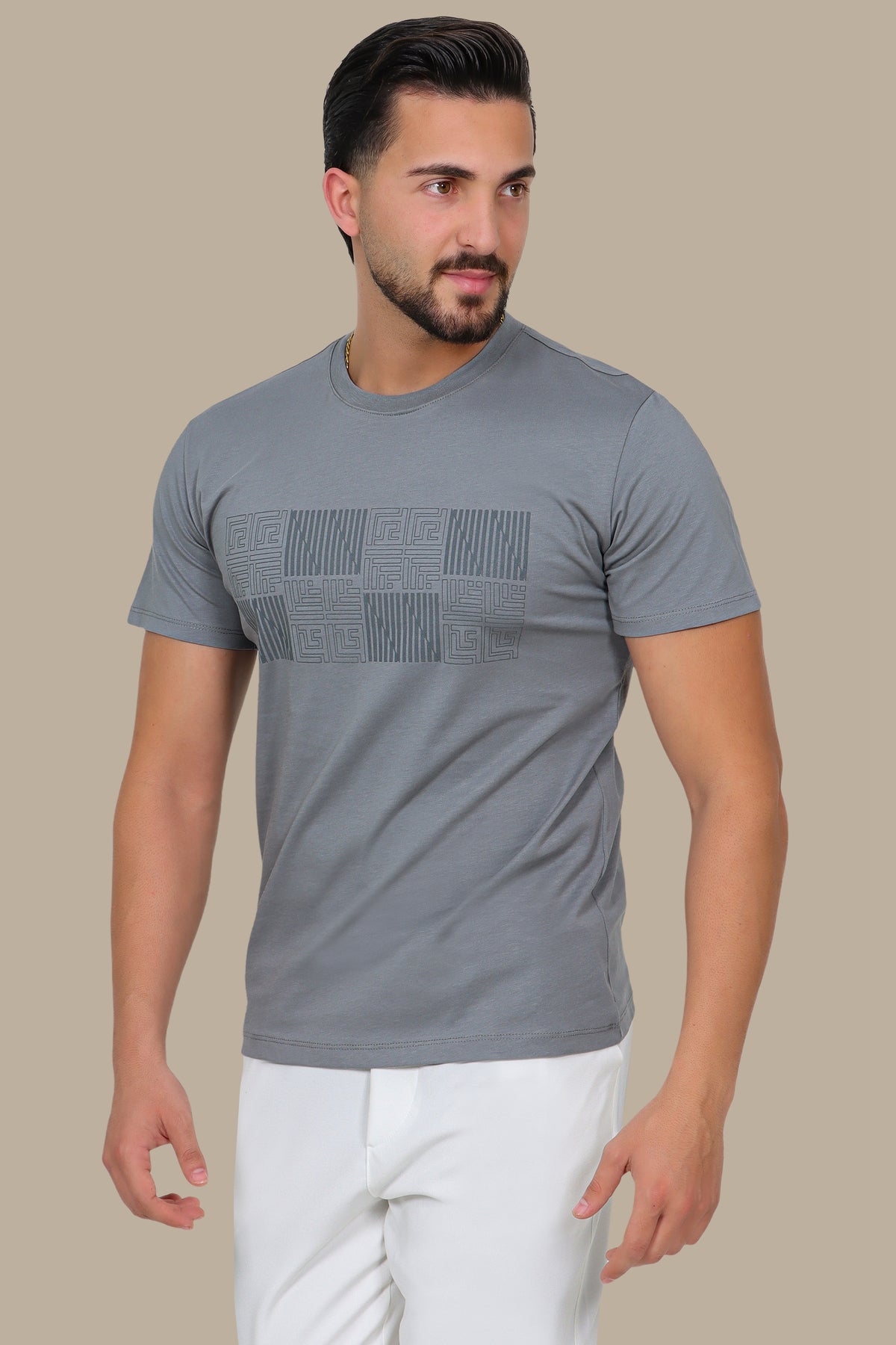 Geometric Square Print T-Shirt