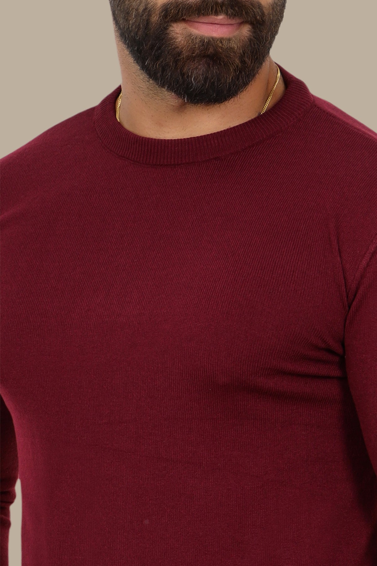 Round Neck Sweater Burgundy