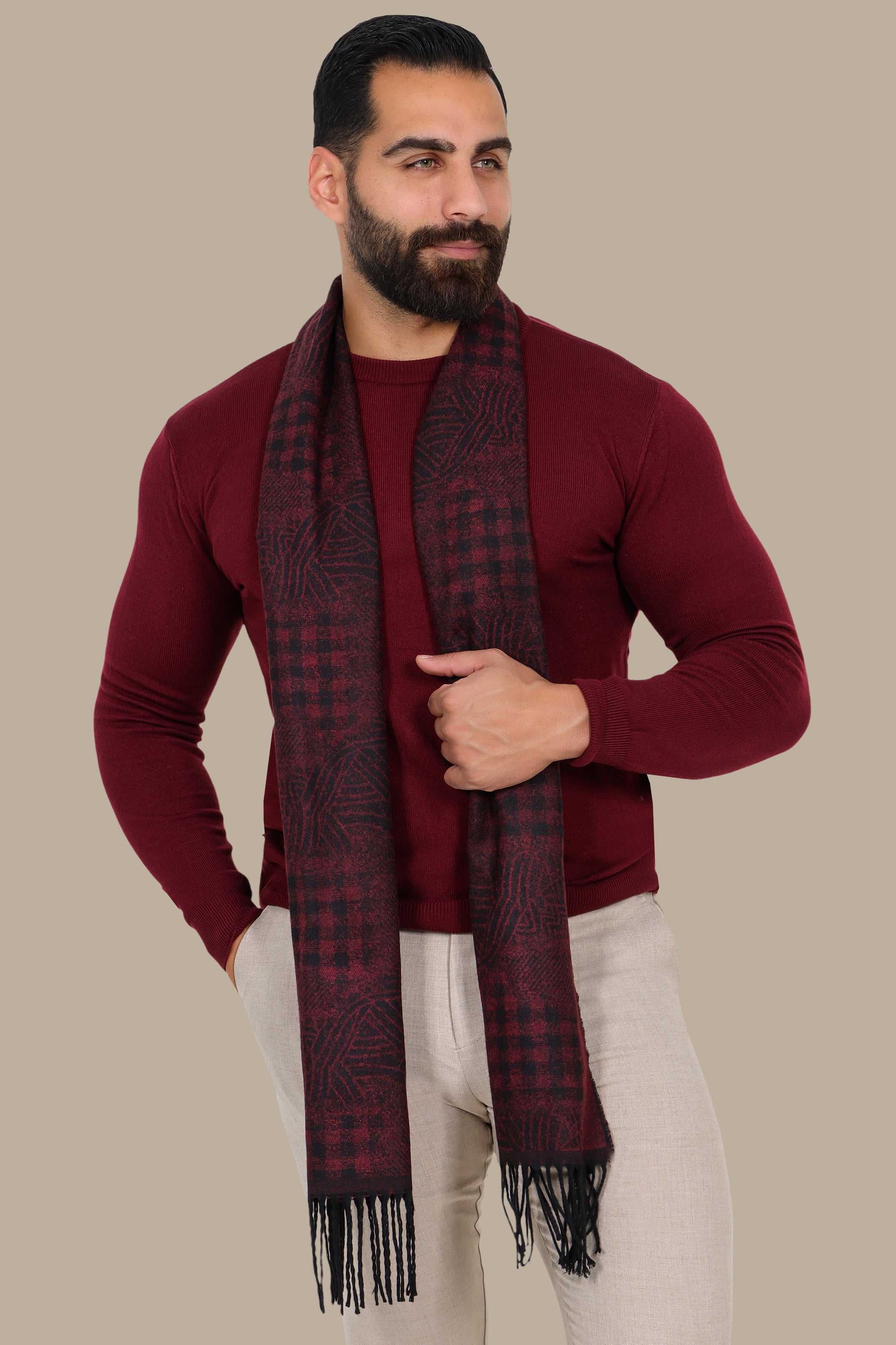 Round Neck Sweater Burgundy