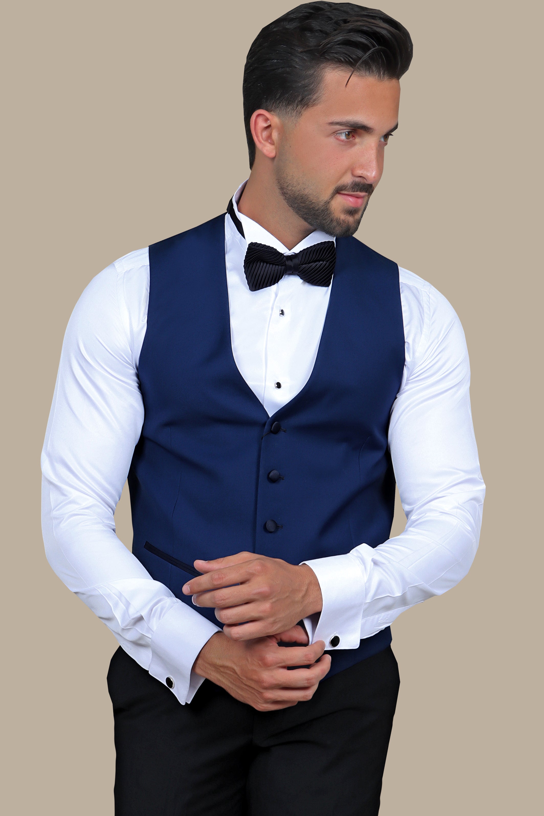 Stylish Blue V-Neck Vest