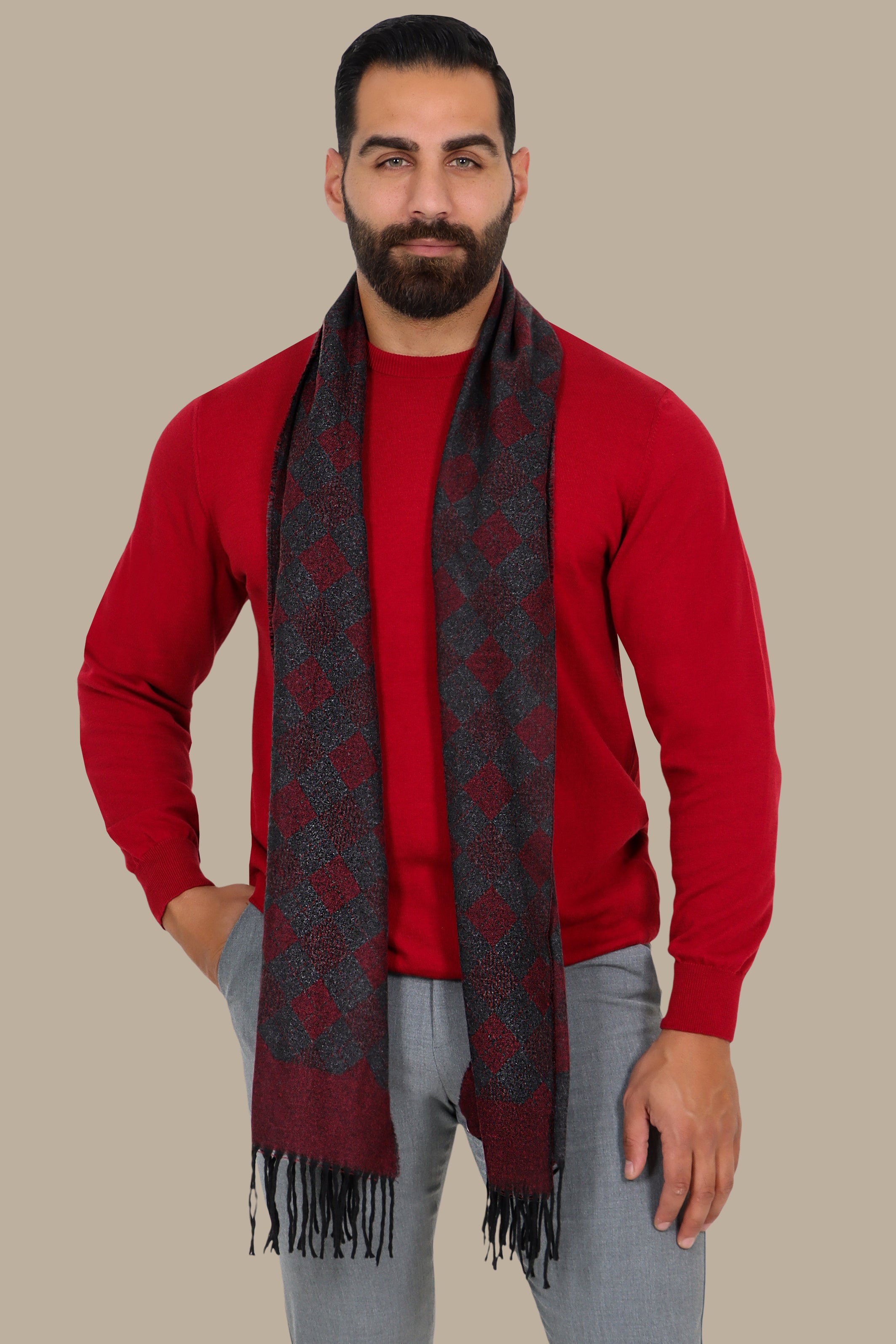 Basic Round Neck Sweater – Burgundy