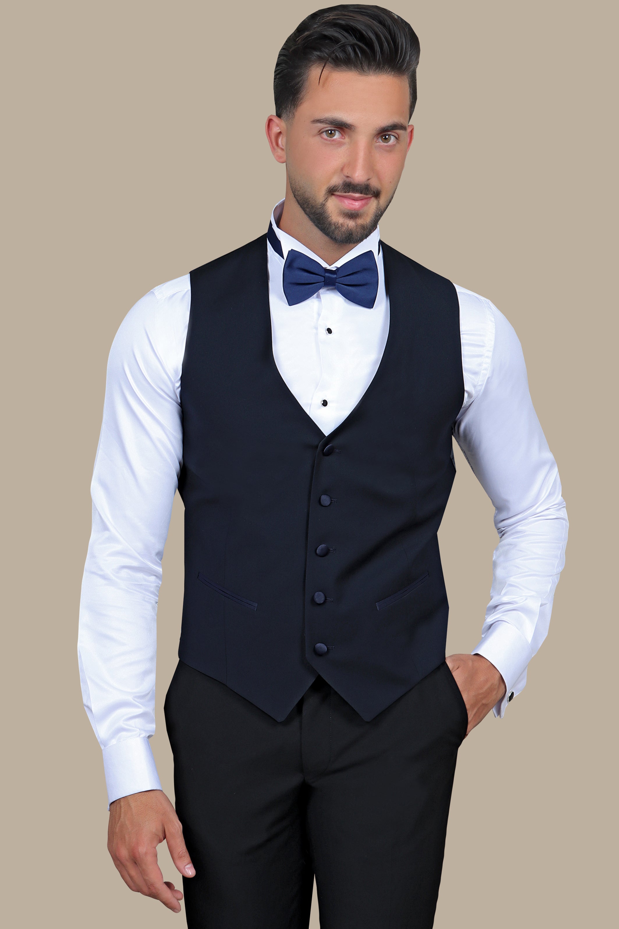 Navy V-Neck Vest: Classic Elegance