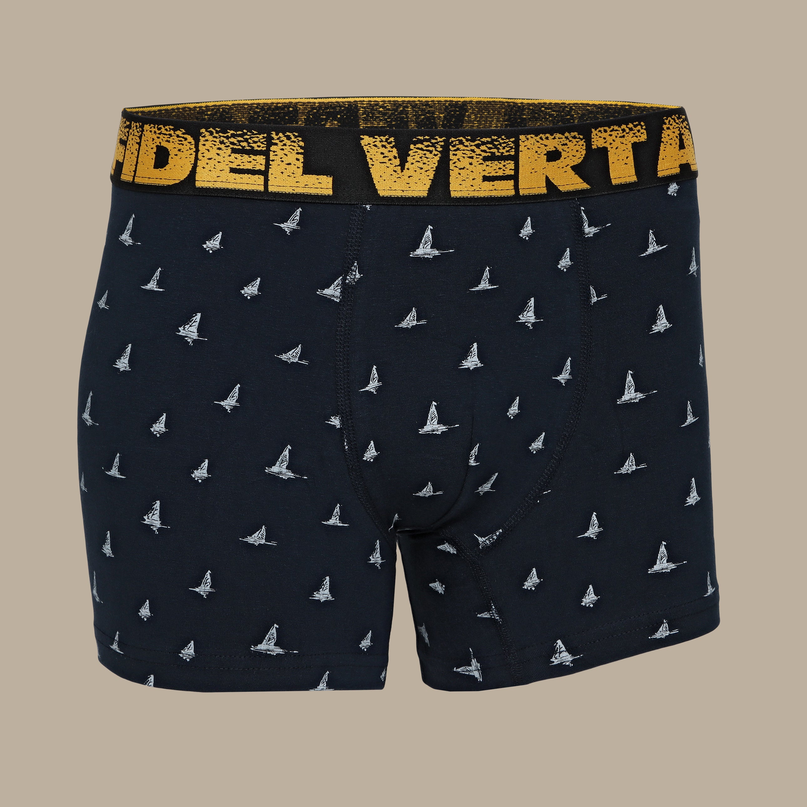 Navy Boxer with Boat Print