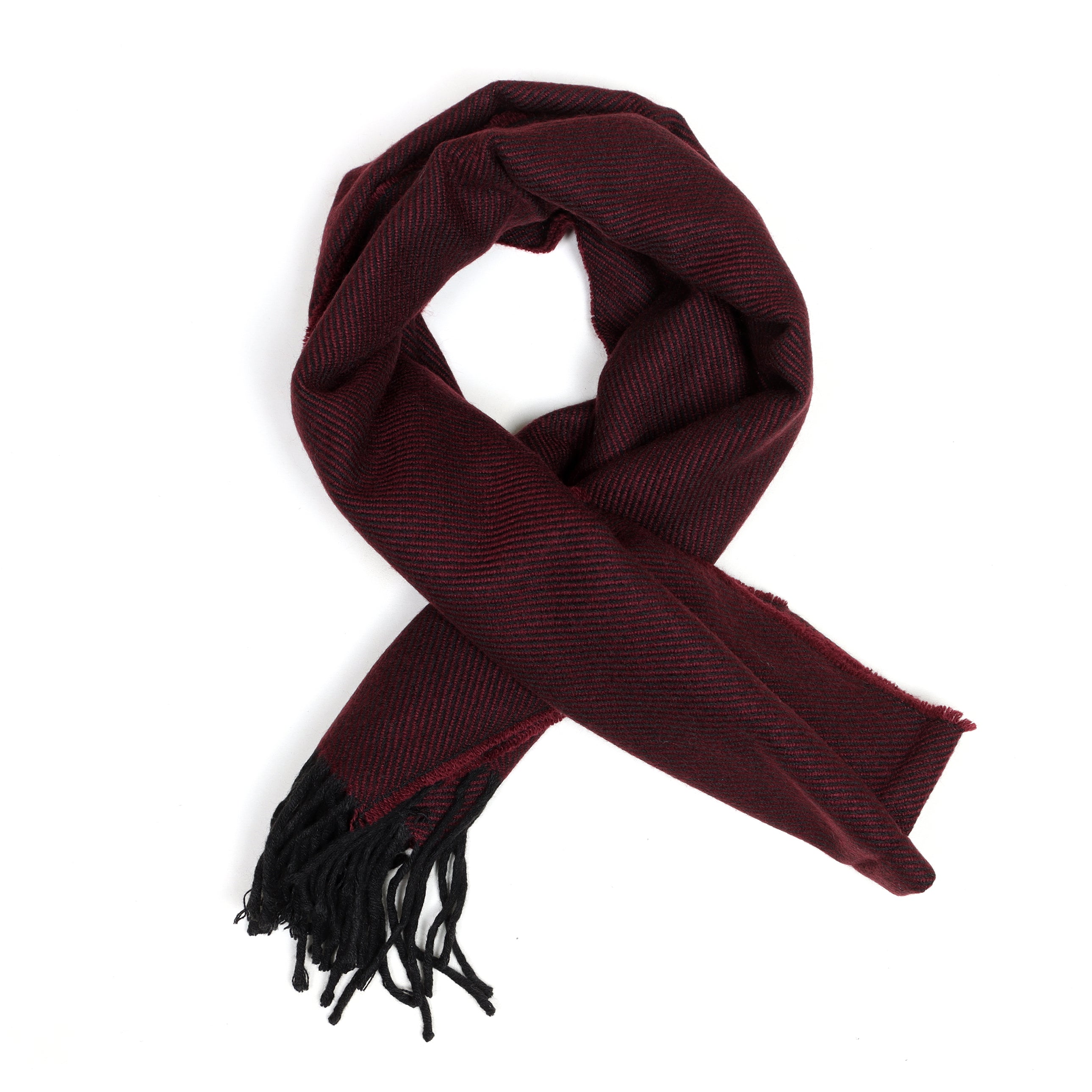 Burgundy Bliss: Timeless Elegance in Twill Wool Scarf