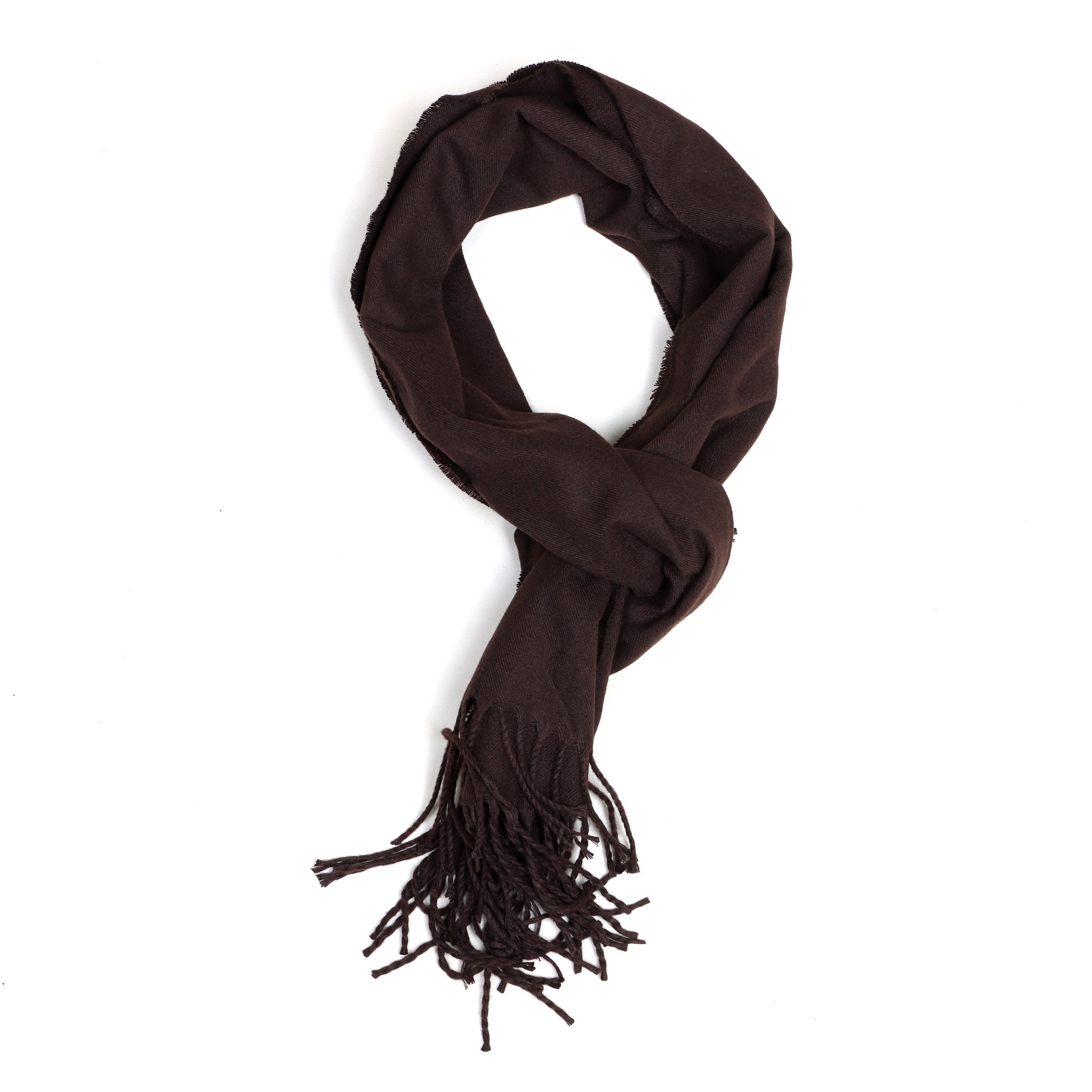 Cocoa Elegance: Classic Brown Wool Scarf