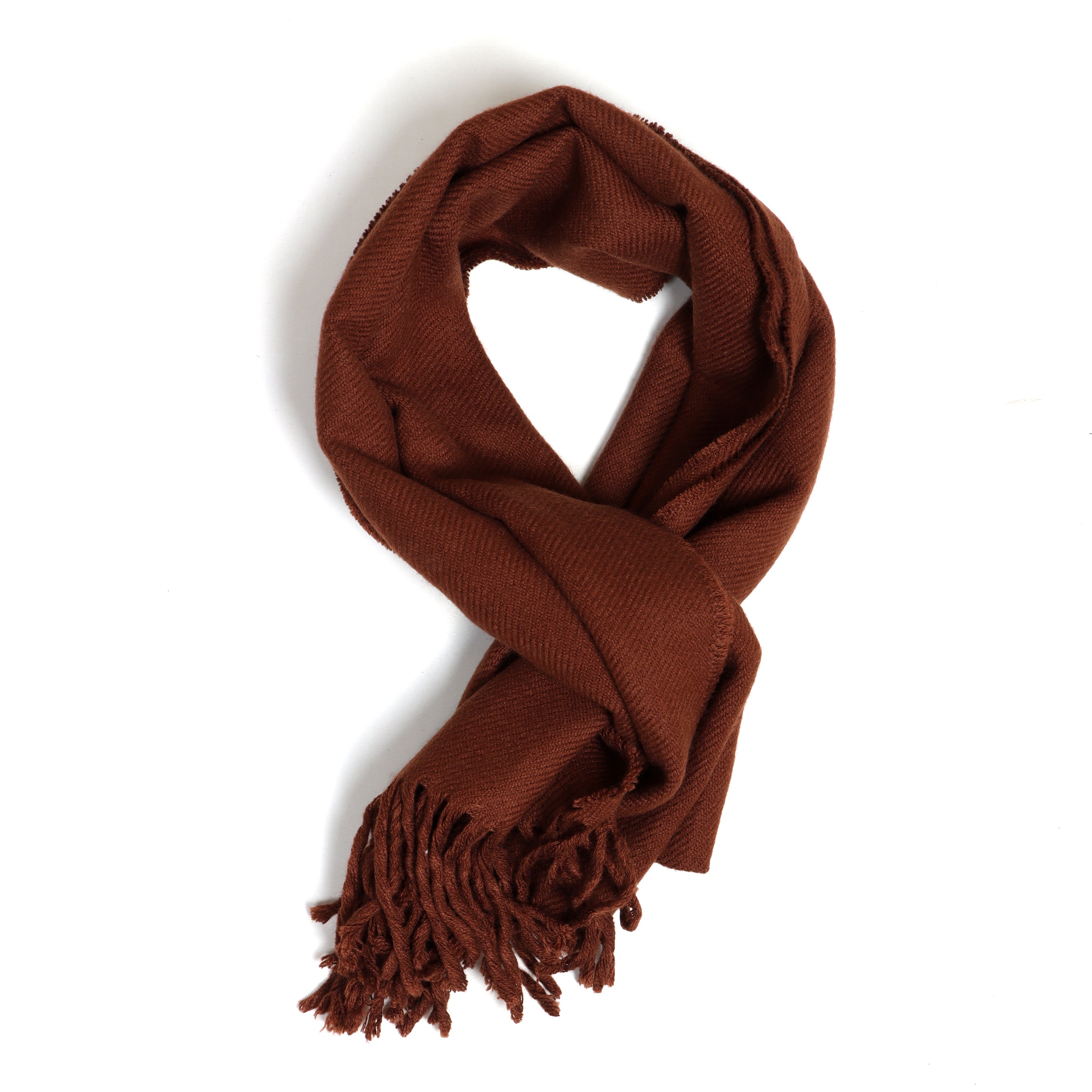 Brick Elegance: Classic Twill Wool Scarf