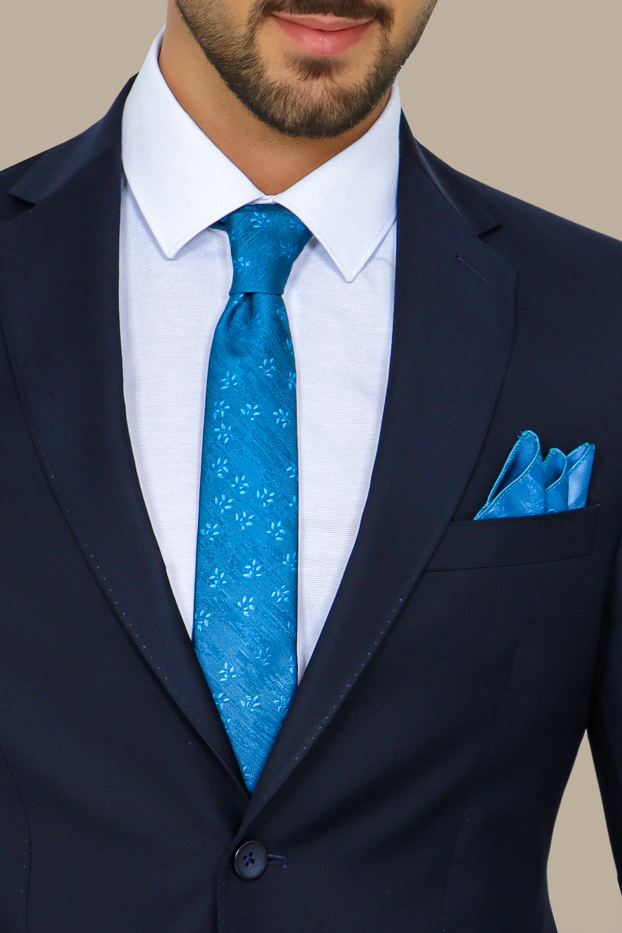 Navy Basic Plain Notch Suit