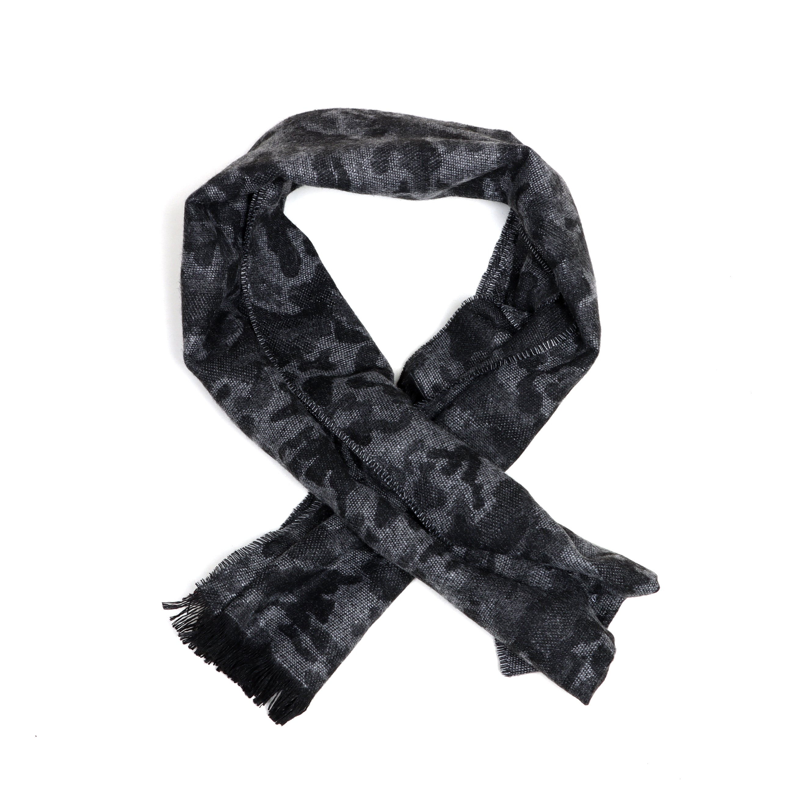 Slate Sophistication: Dark Gray Designer Wool Scarf