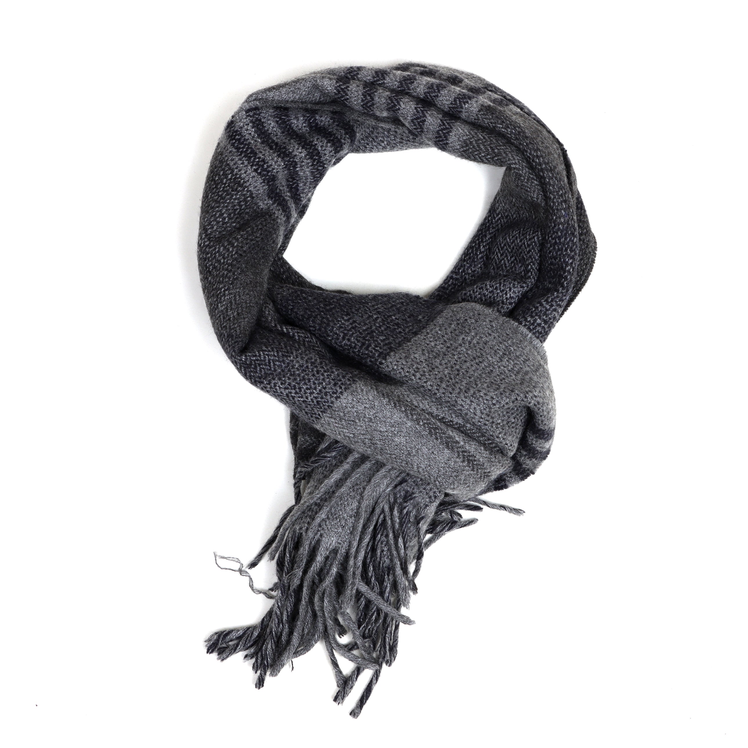 Slate Sophistication: Dark Gray Designer Wool Scarf