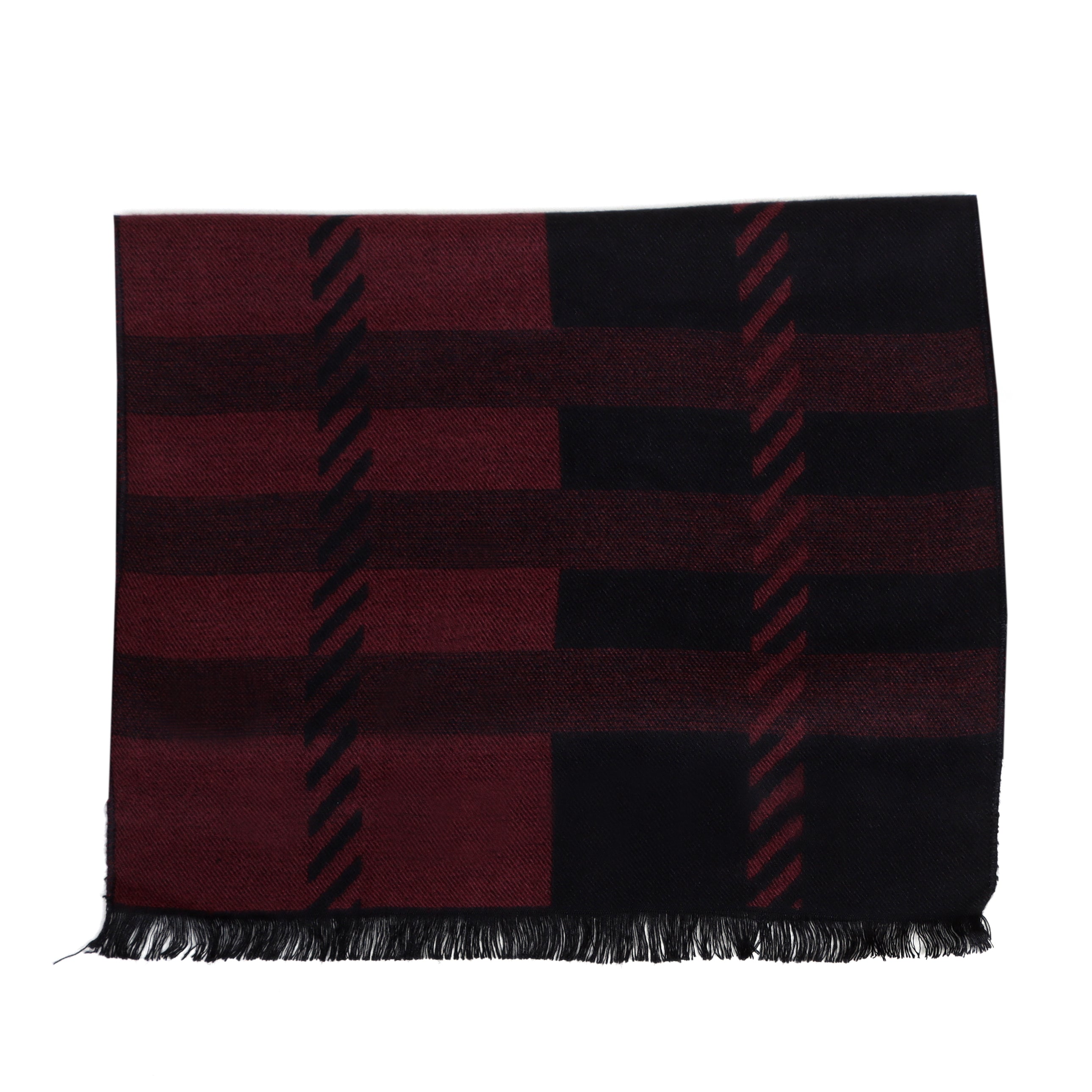 Crimson Noir Fusion: Black and Red Statement Scarf