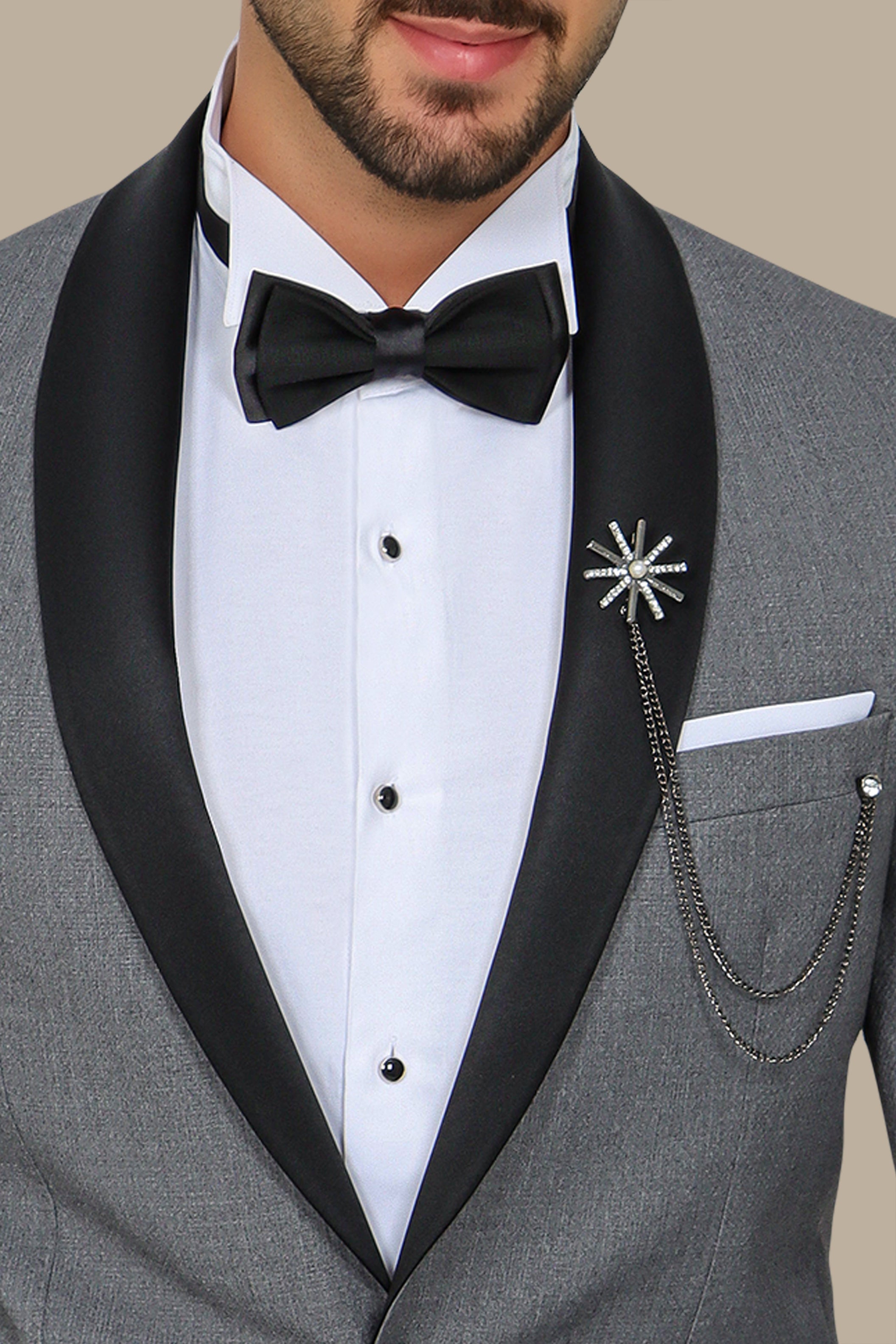 Grey Colchale Structured Tuxedo