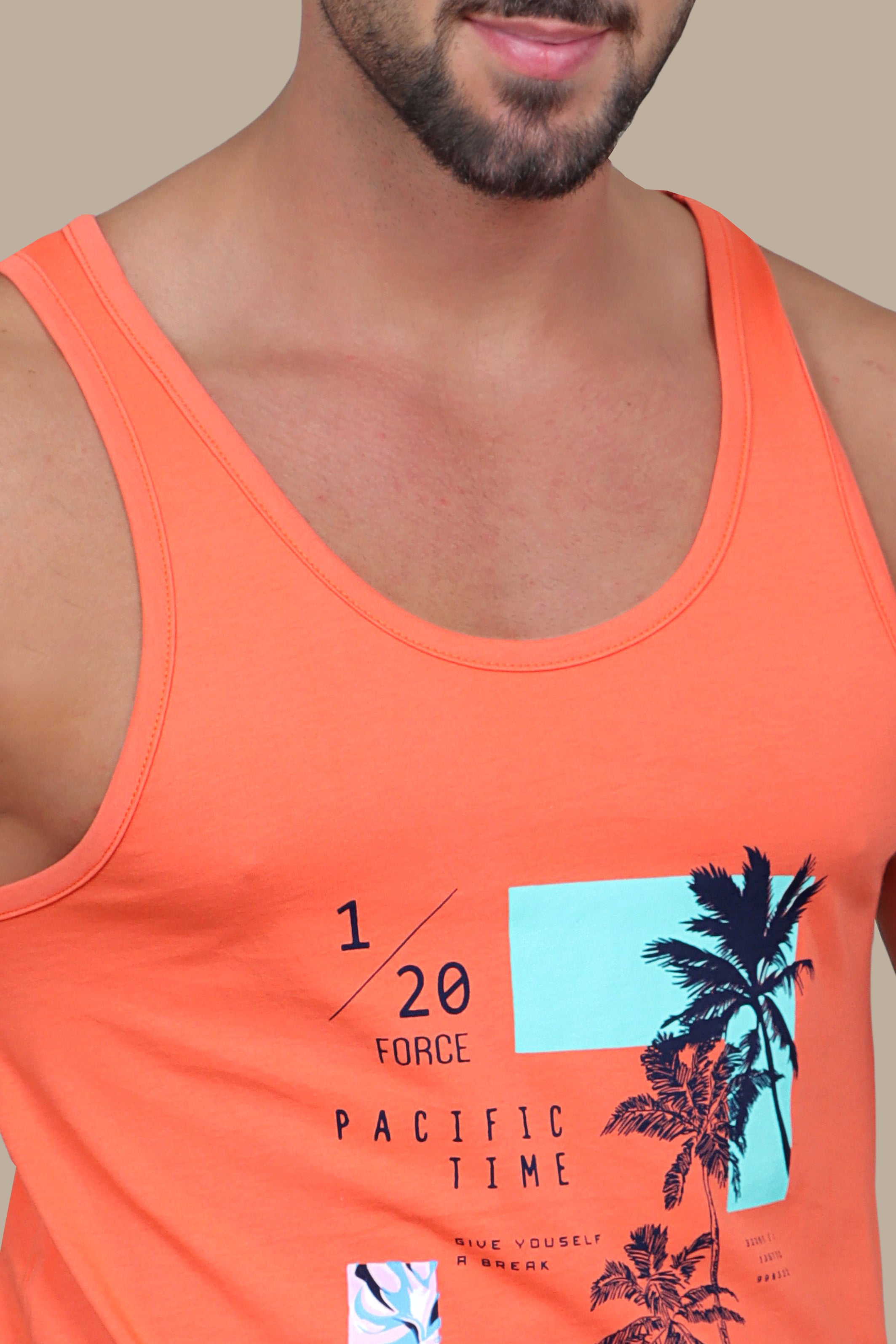 Pure Summer: Coral Sleeveless Vibes Shirt