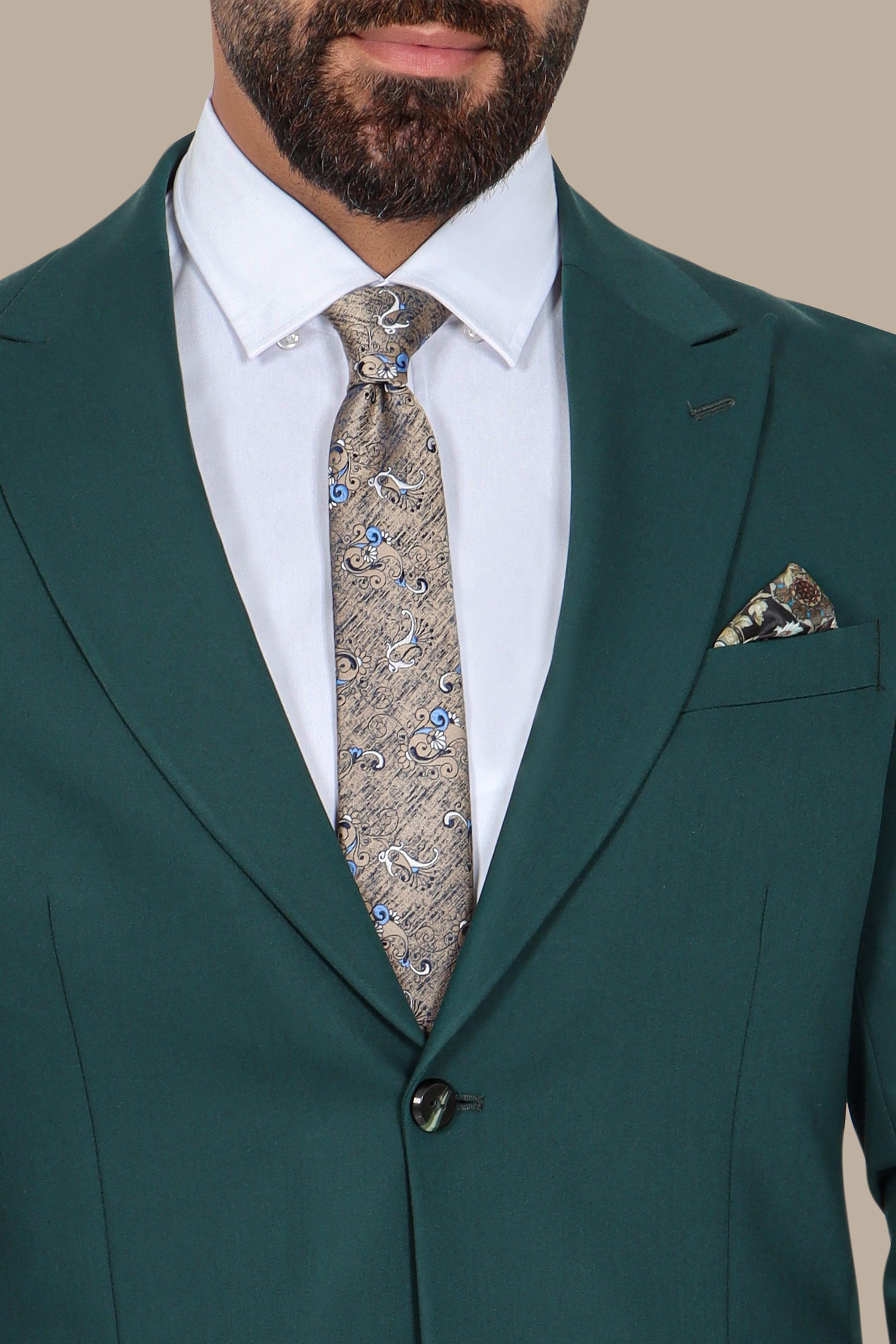 Classic Green 2-Piece Suit with Peak Lapel