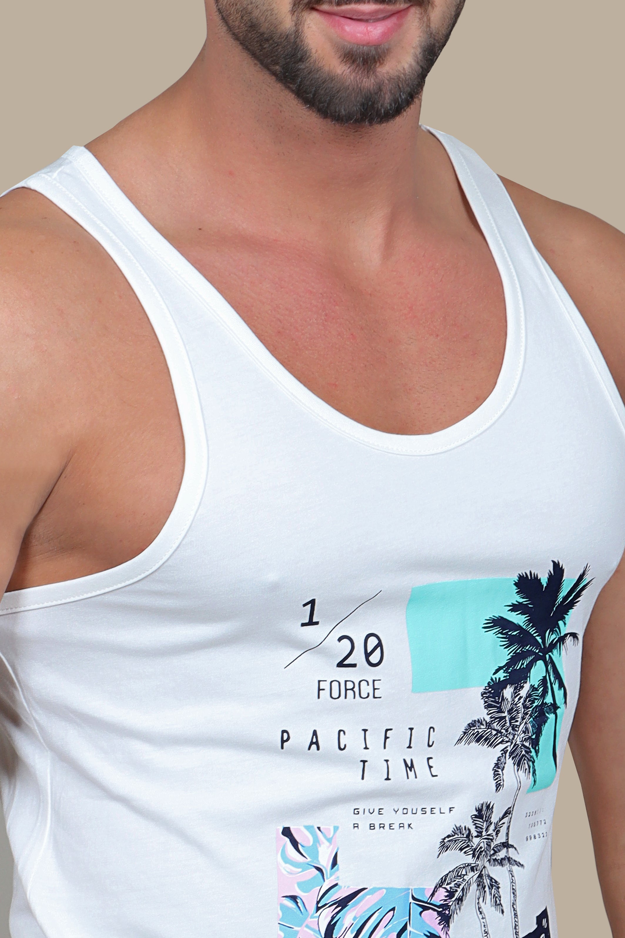 Pure Summer: White Sleeveless Vibes Shirt