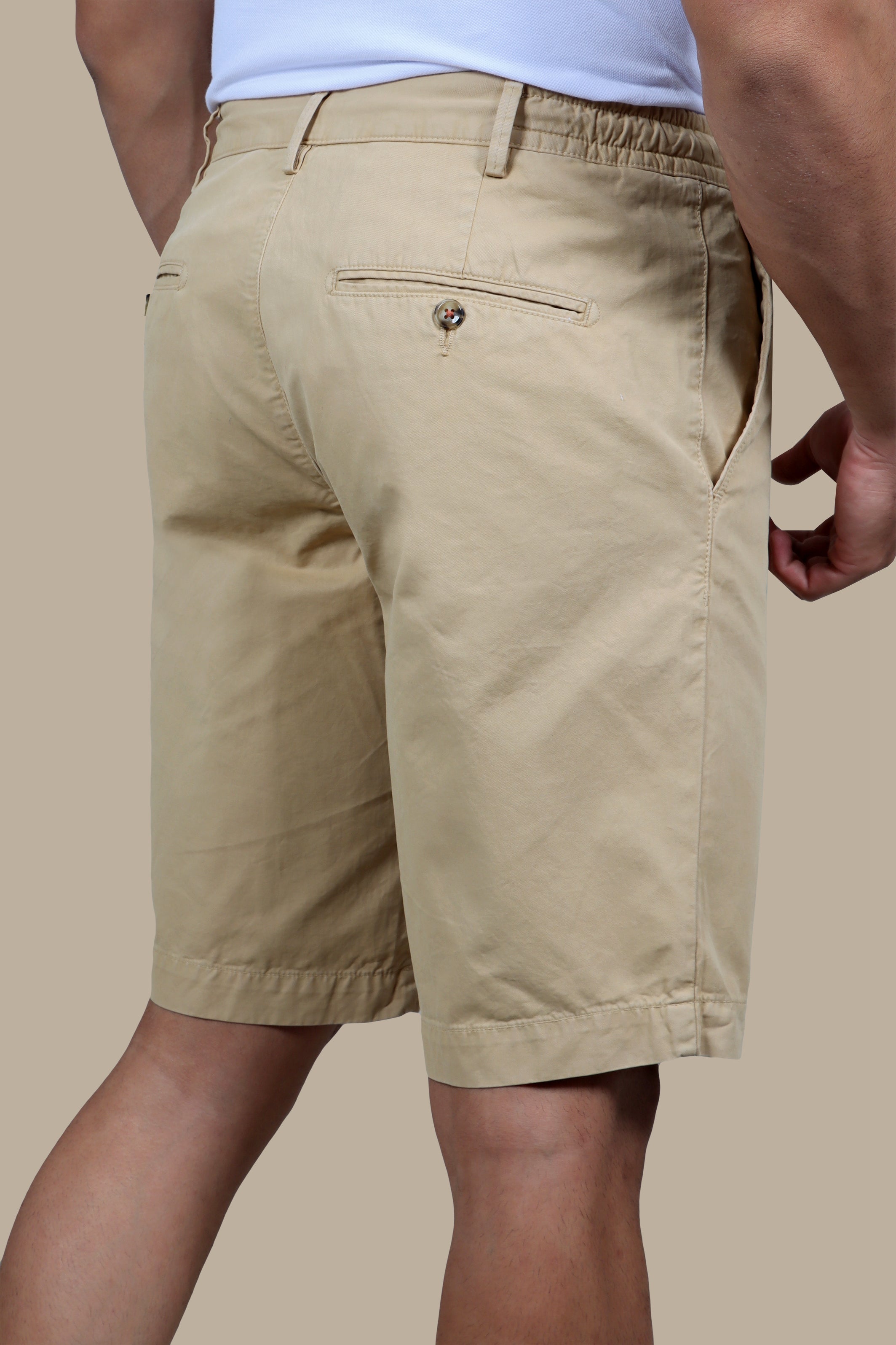 Beige Comfort: Short Tencel with Elastic Band