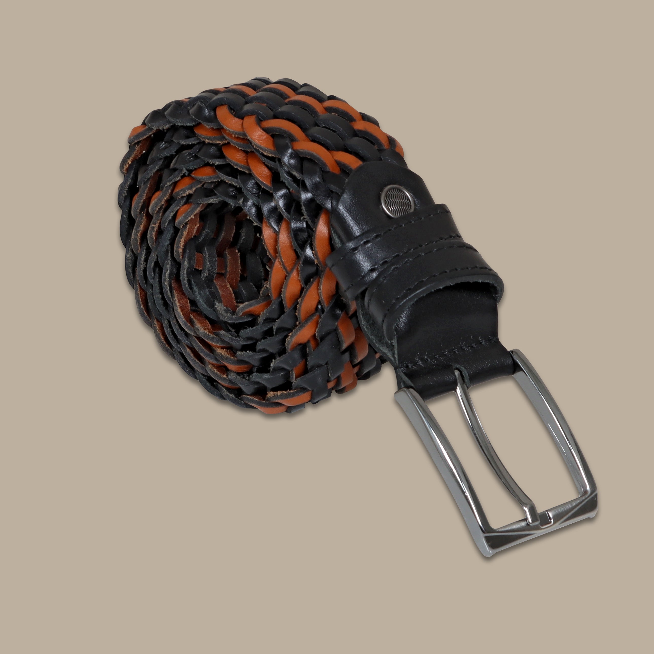 Havan Nights: Black Braided Leather Belt