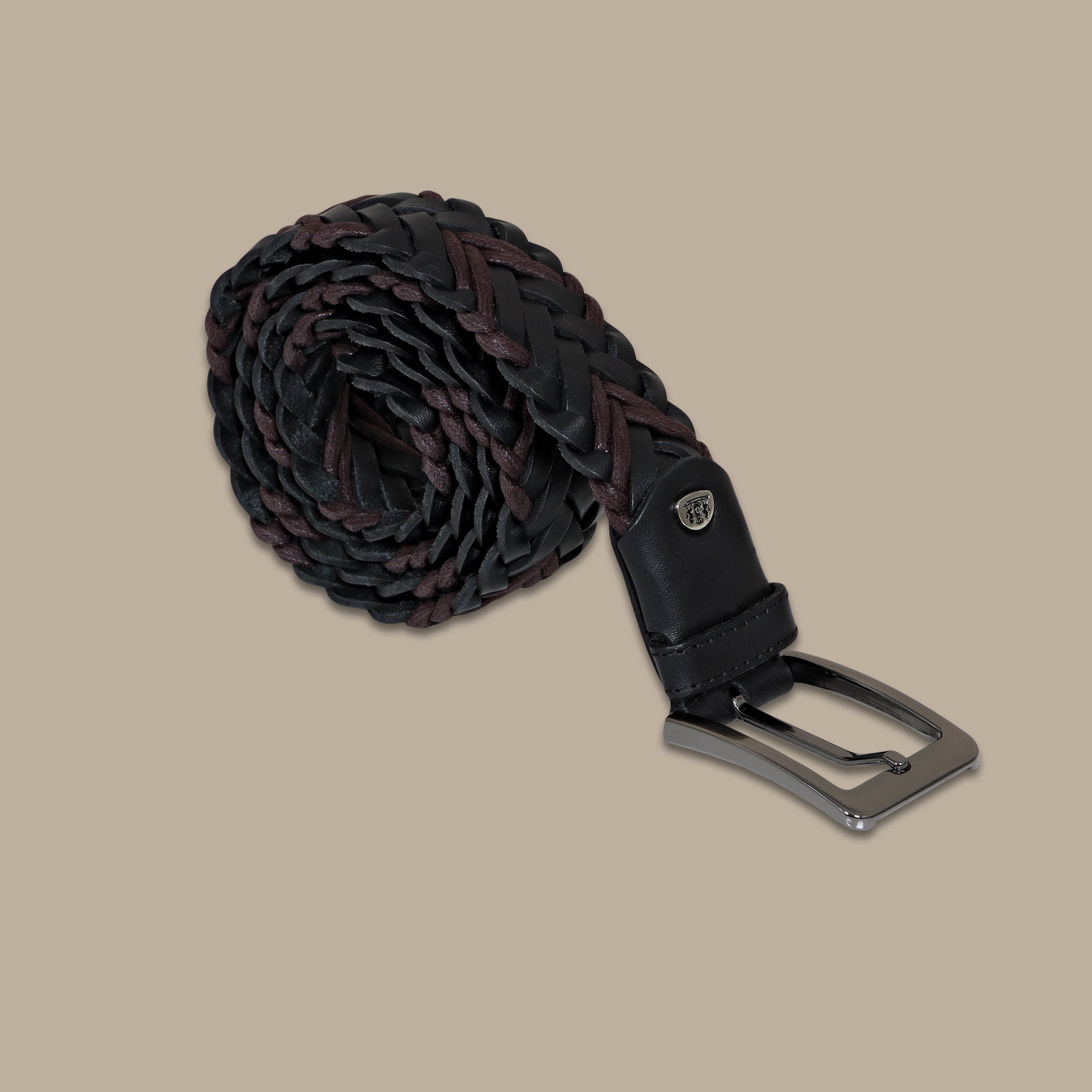 Black Beauty: Wide Braided Brown Leather Belt