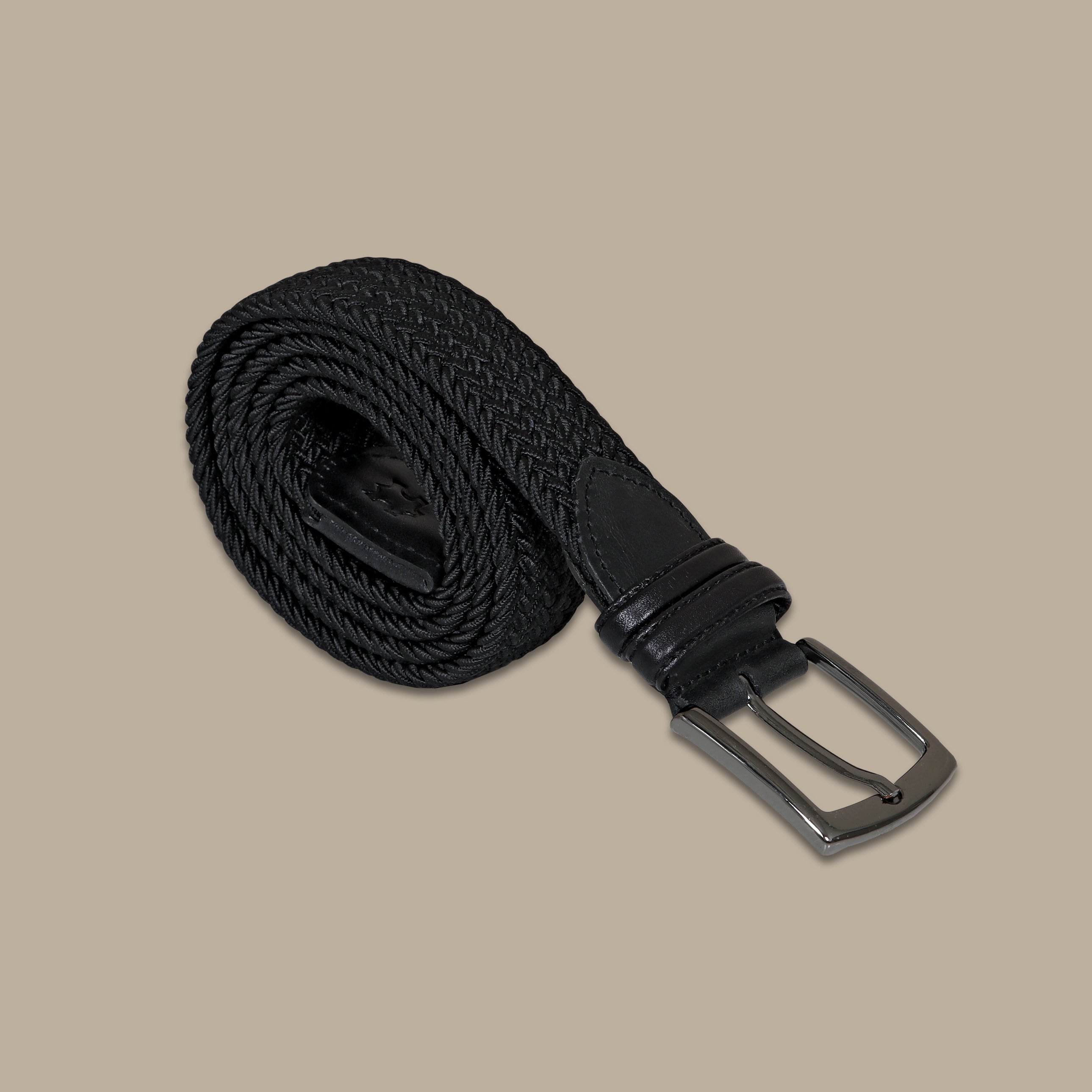 Midnight Weave: Casual Black Braided Belt