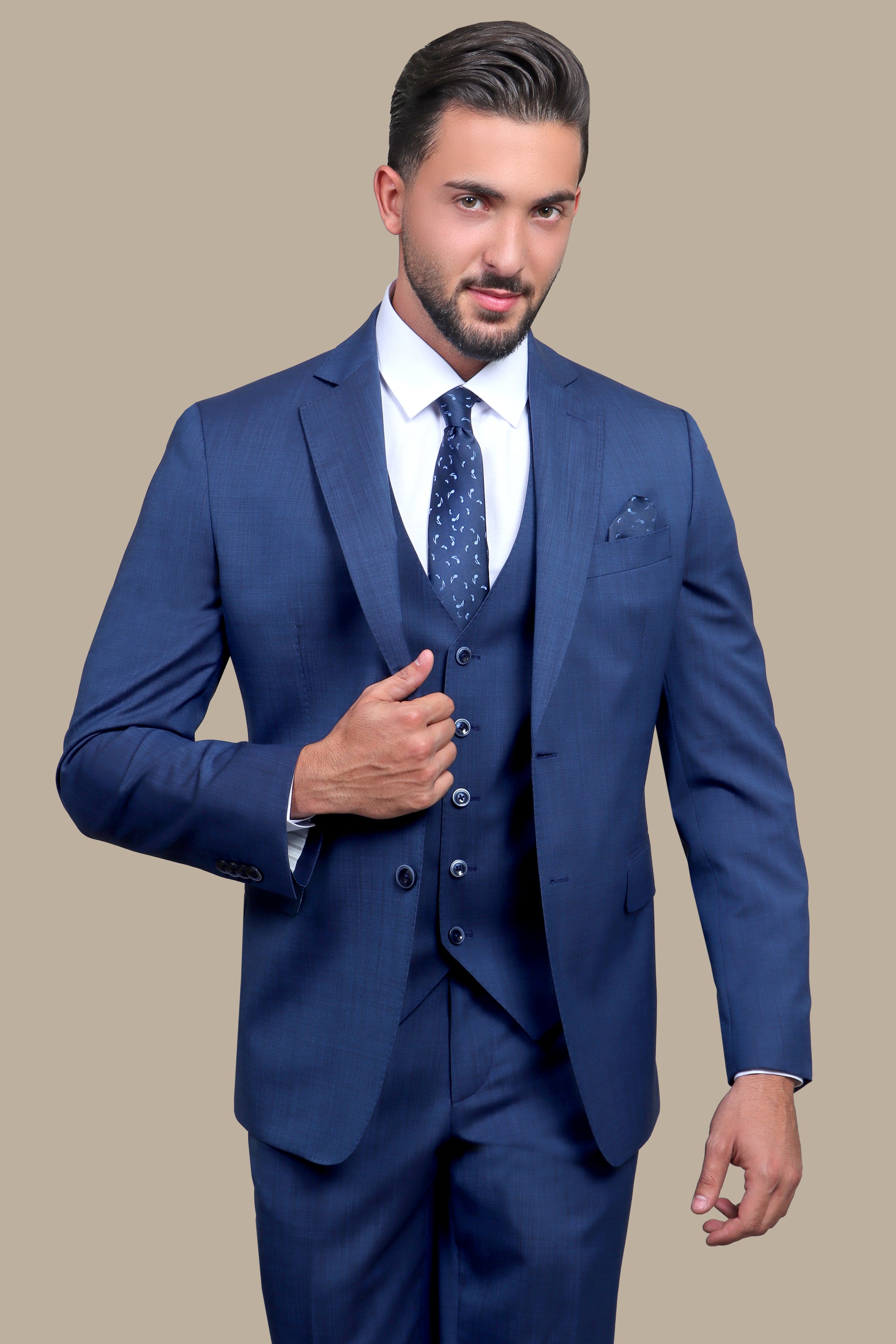 Indigo Sophistication: Wool Notch Filafil 3-Piece Suit