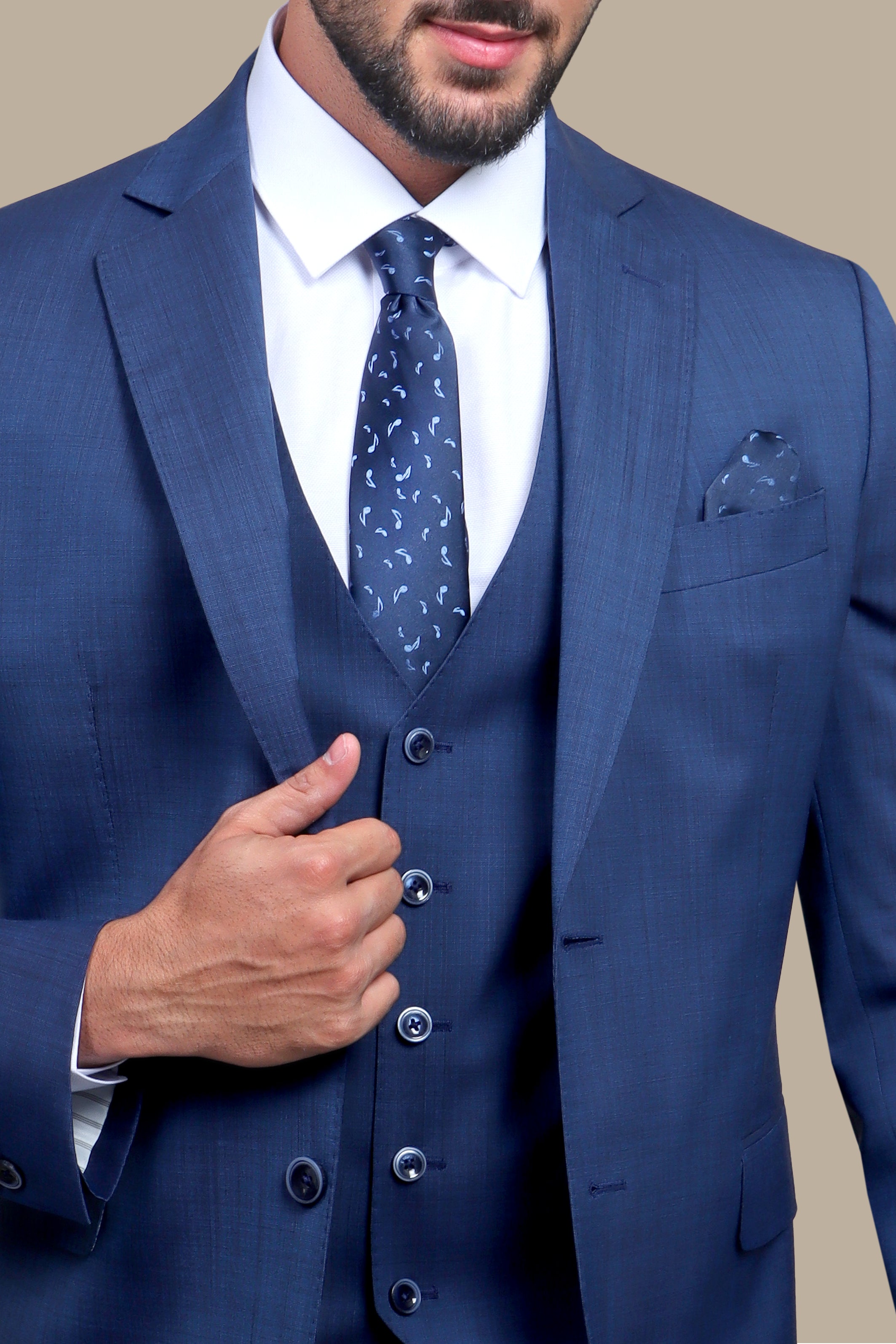 Indigo Sophistication: Wool Notch Filafil 3-Piece Suit