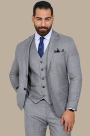 Fil-à-Fil 3-Piece Suit with Notch Lapel