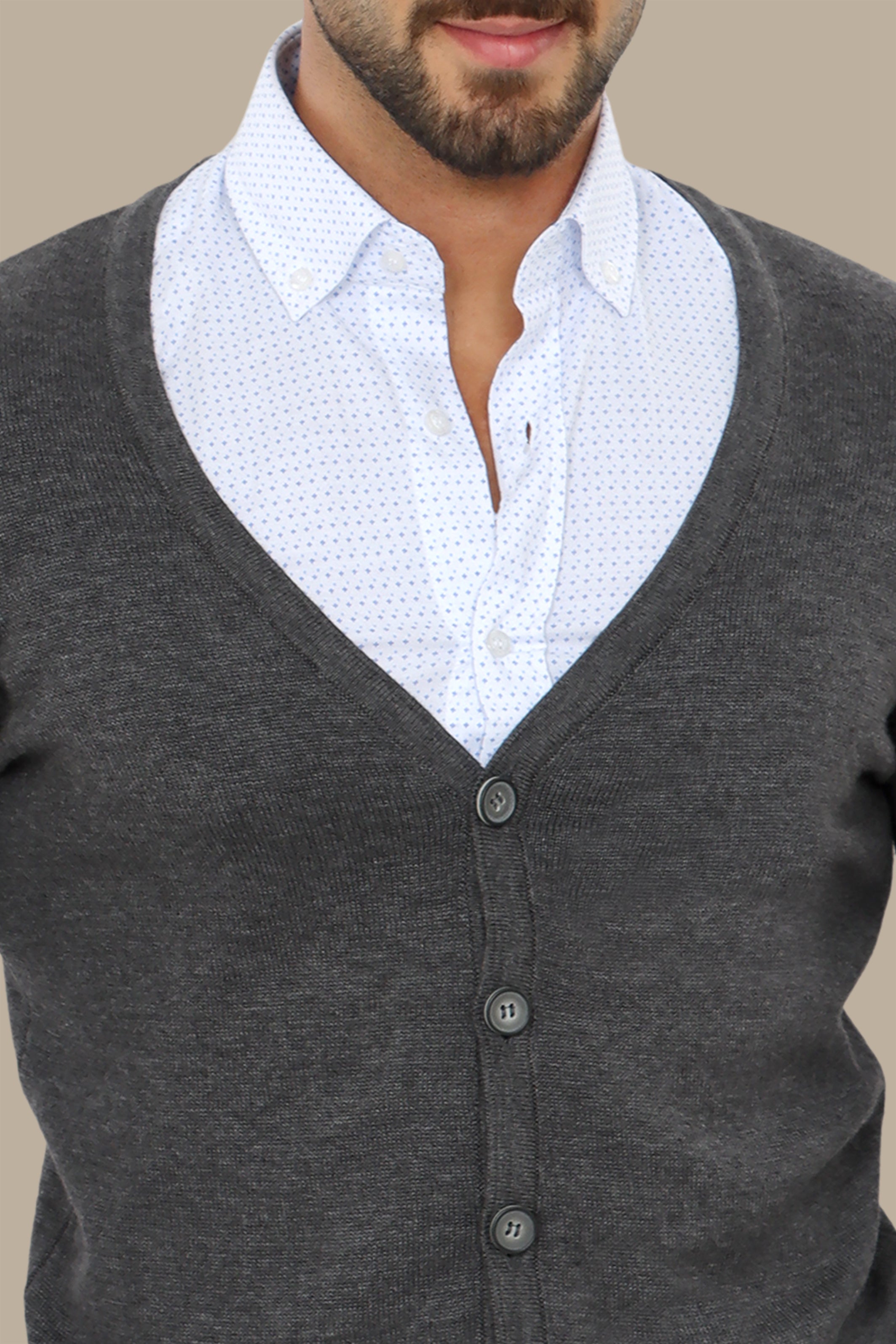 Plain Dark Grey Cardigan