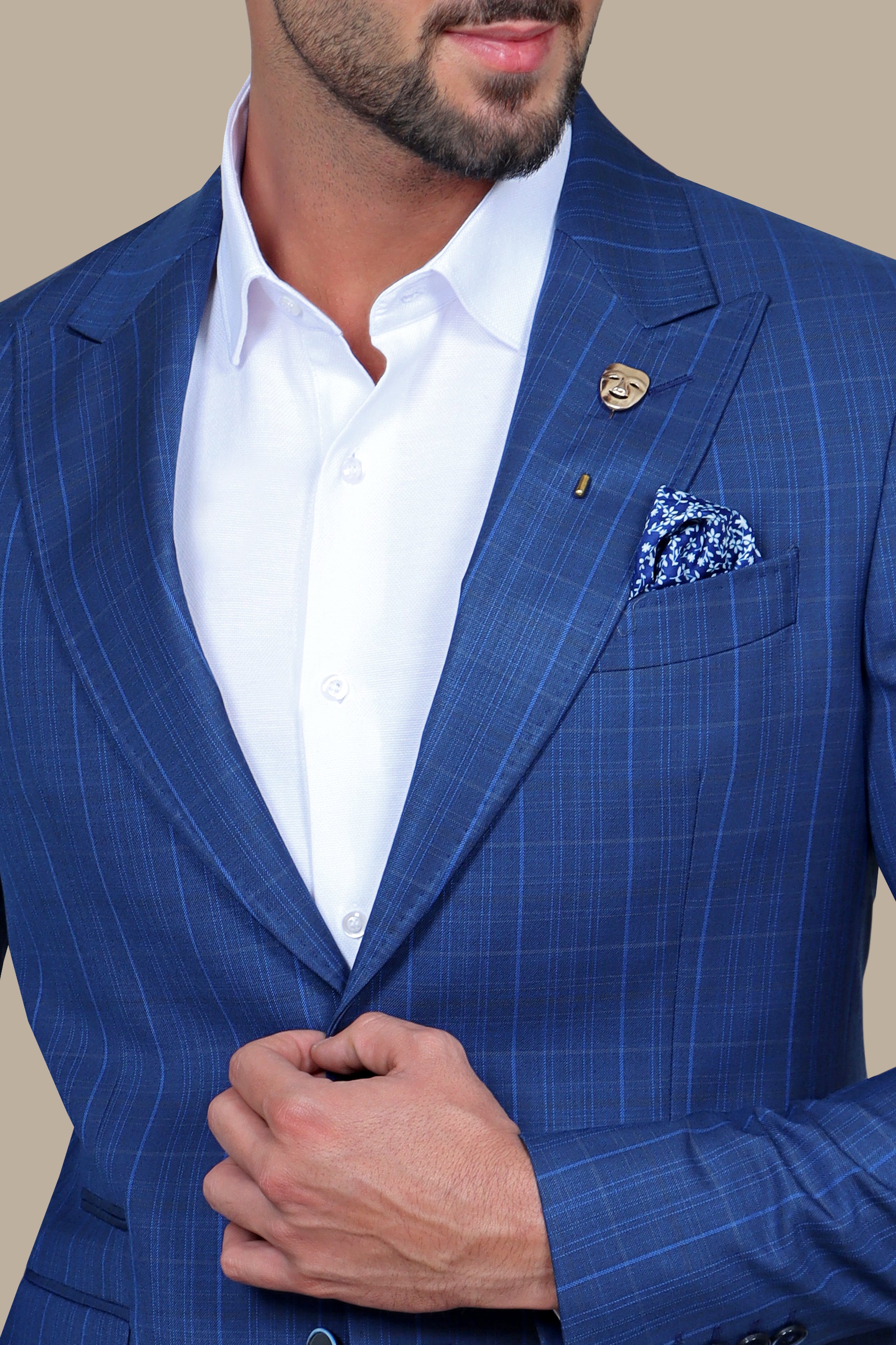 Blazer Checked Peak | Blue