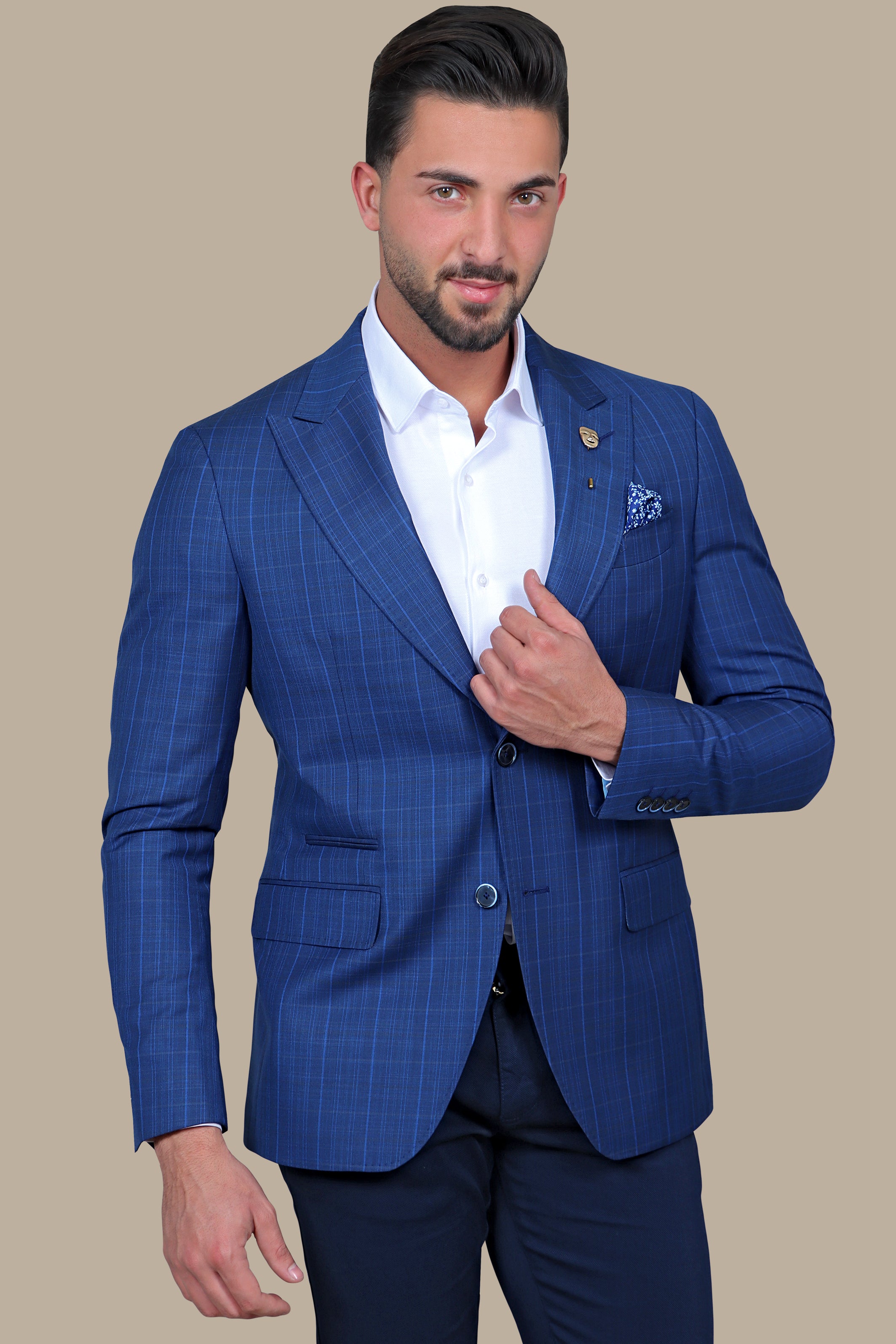 Blazer Checked Peak | Blue