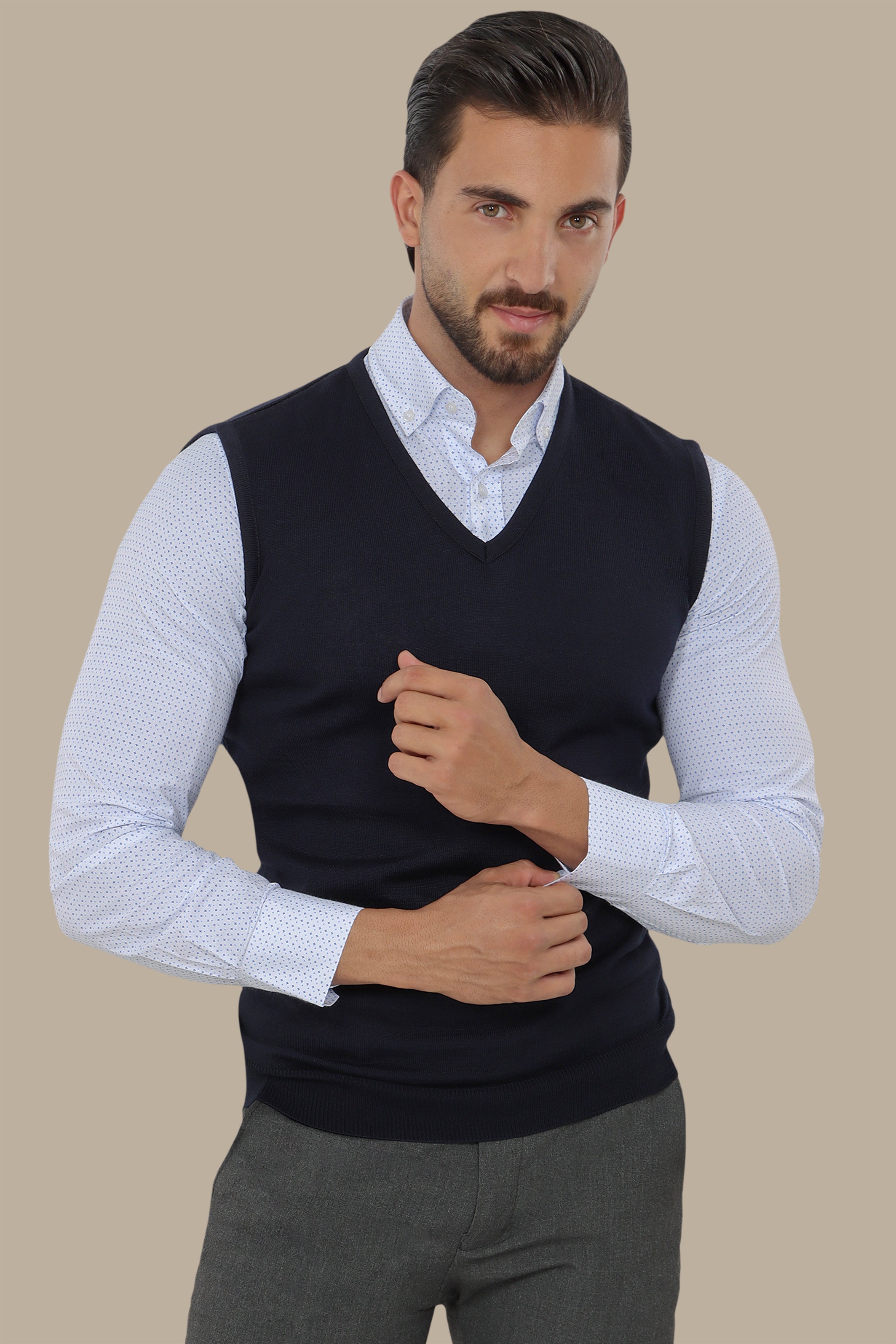 Navy Wool Vest