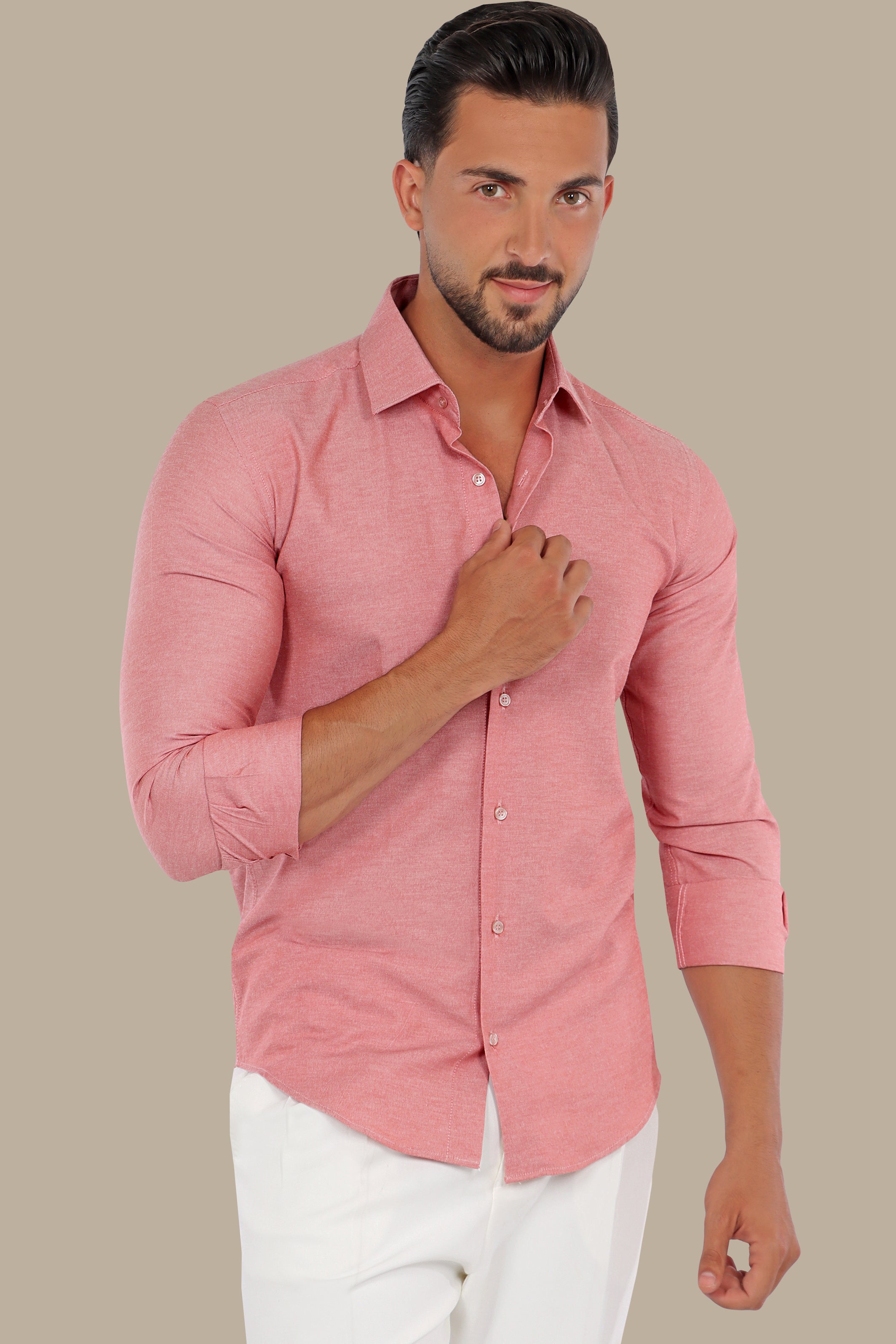 Chambray Sophistication: Slim Fit Brick Shirt