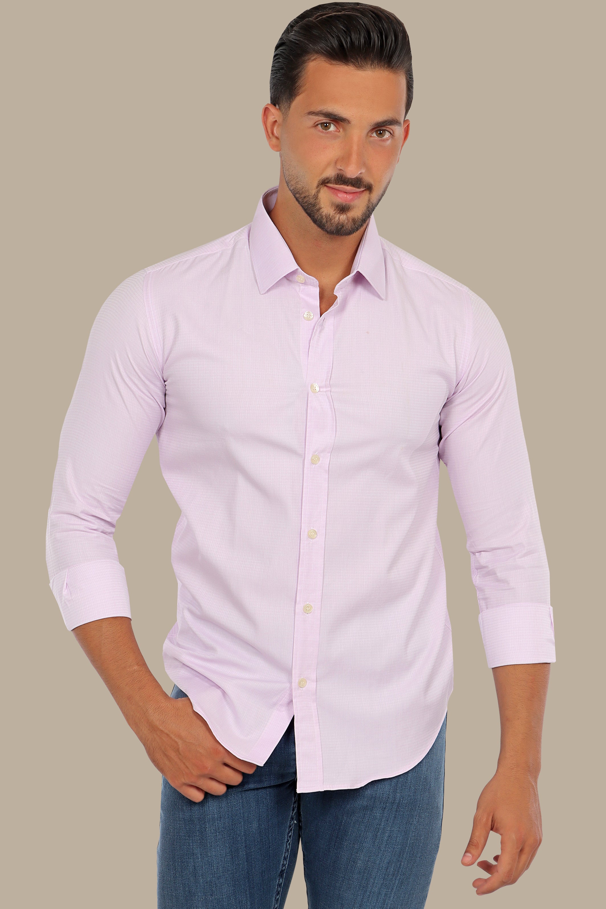 Purple Classic Pattern Shirt