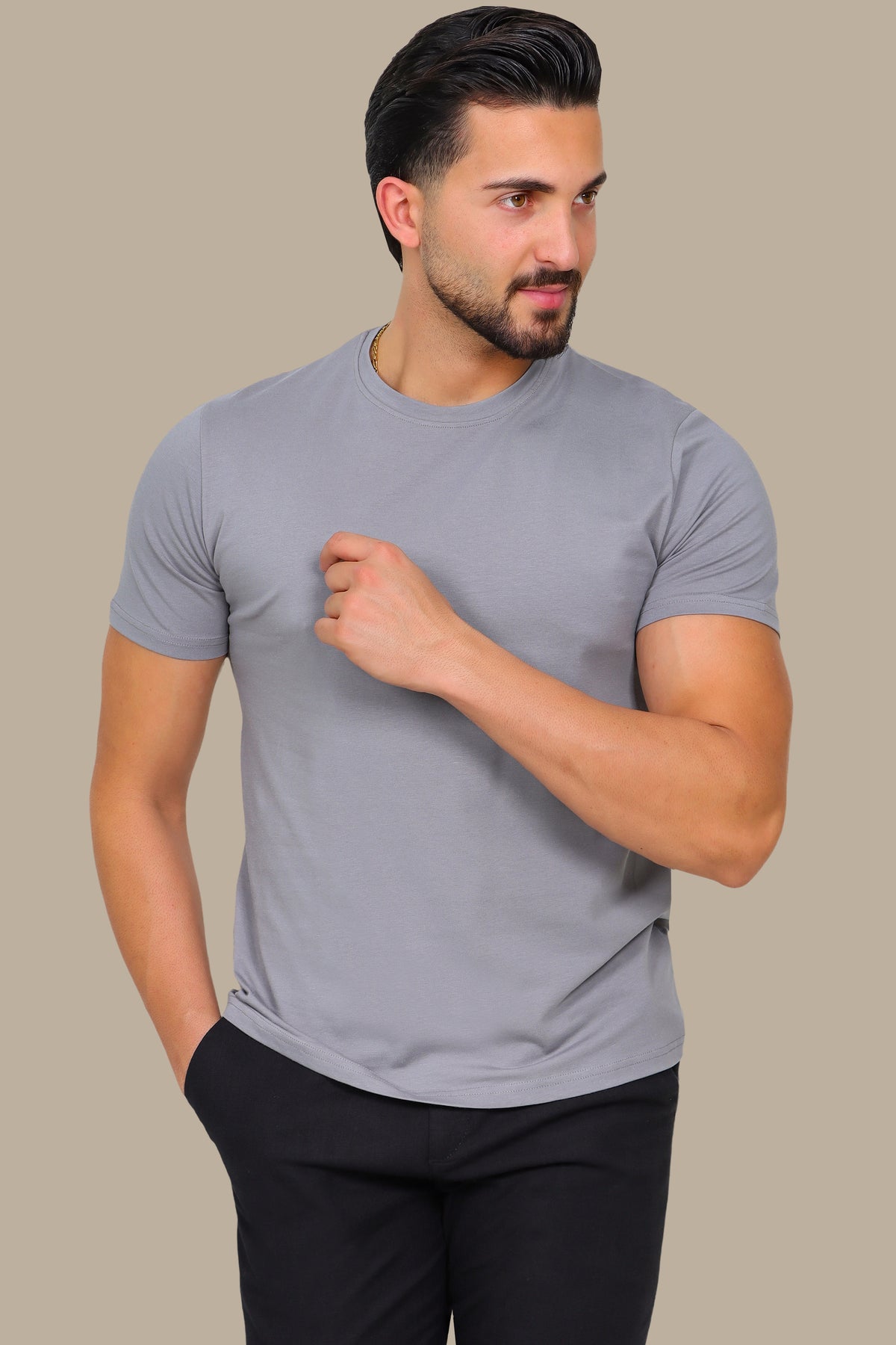 Basic Round Neck Short Sleeve T-Shirt