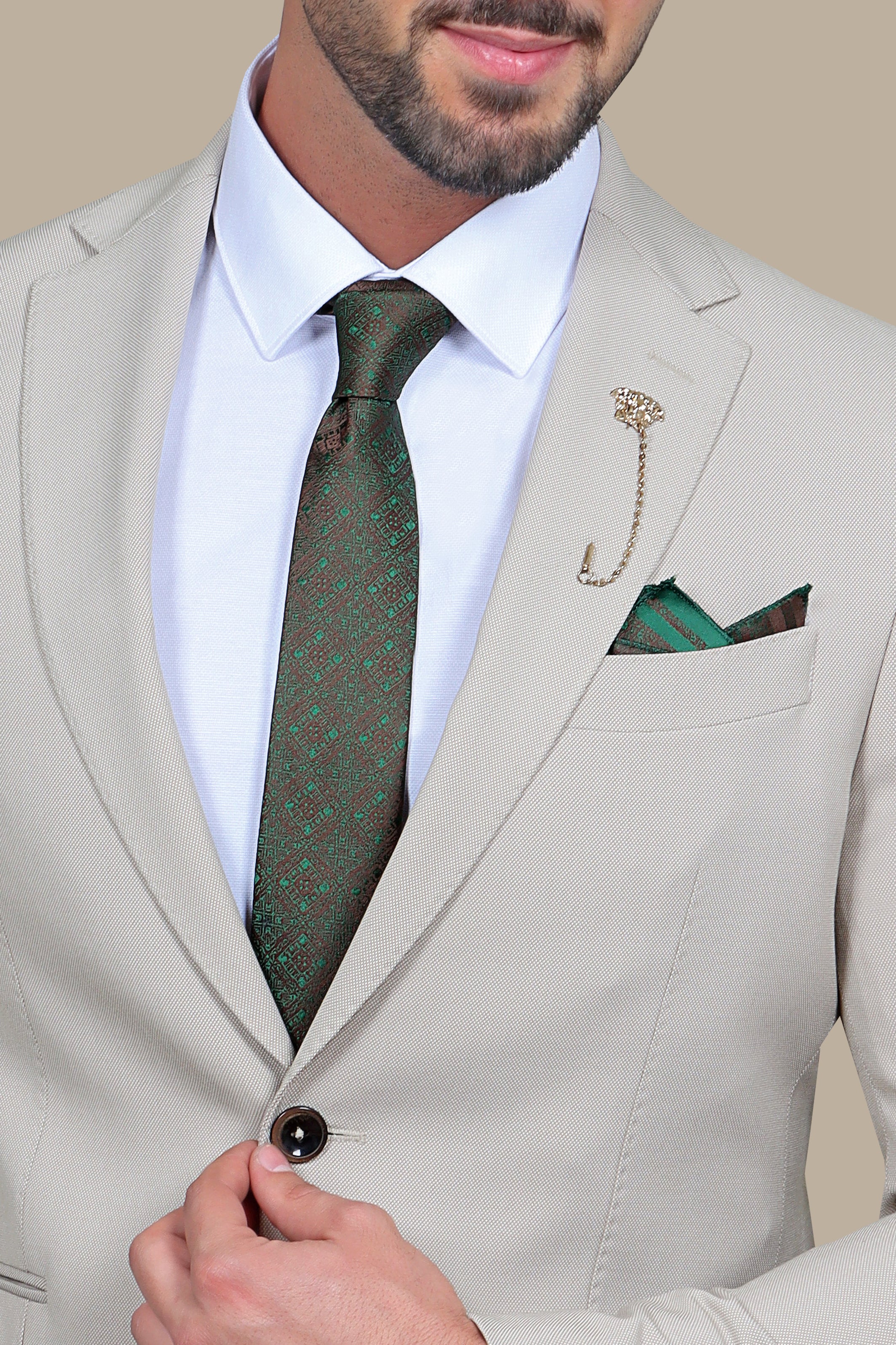 Suit Basic Pique Notch | Beige