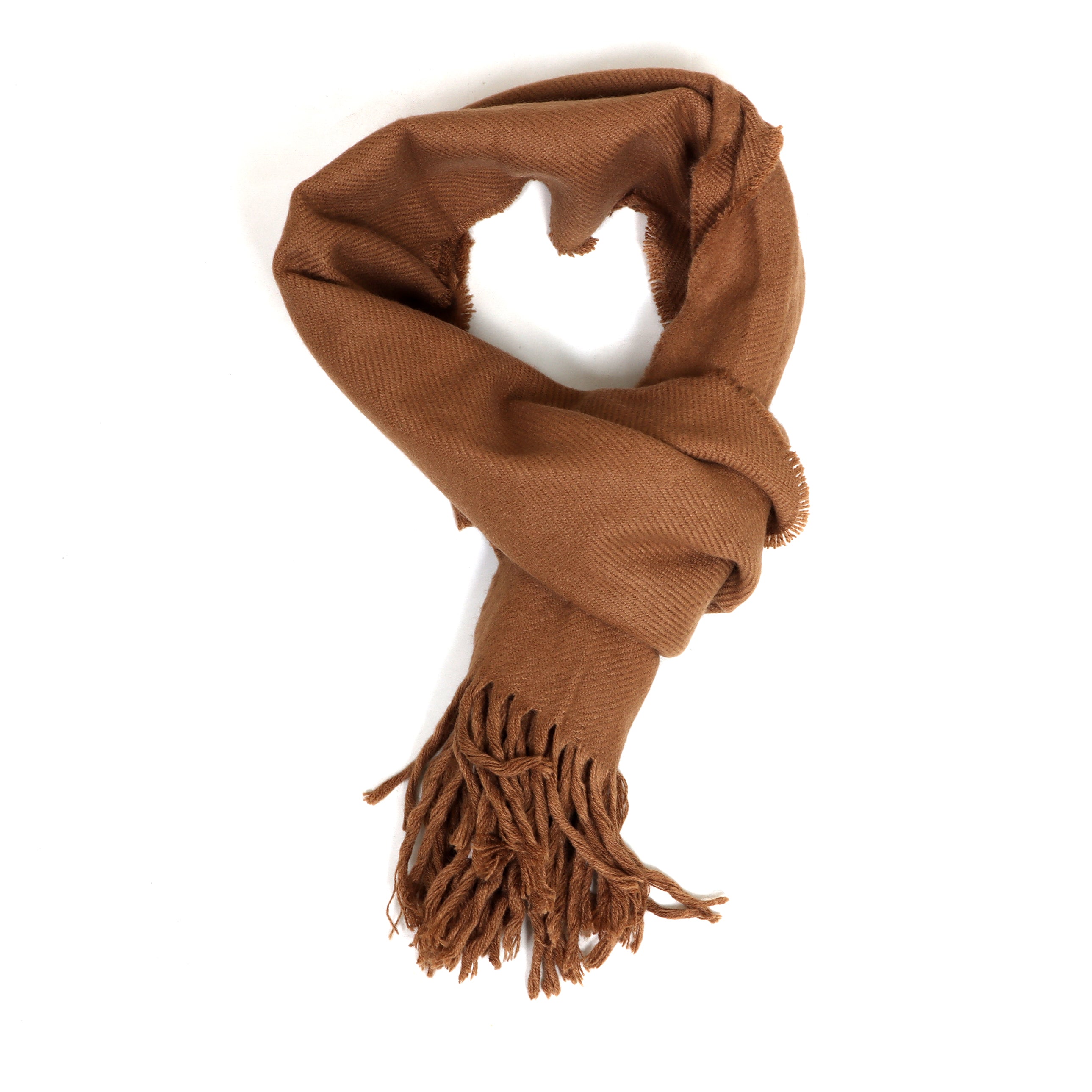 Timeless Comfort: Camel Twill Wool Scarf