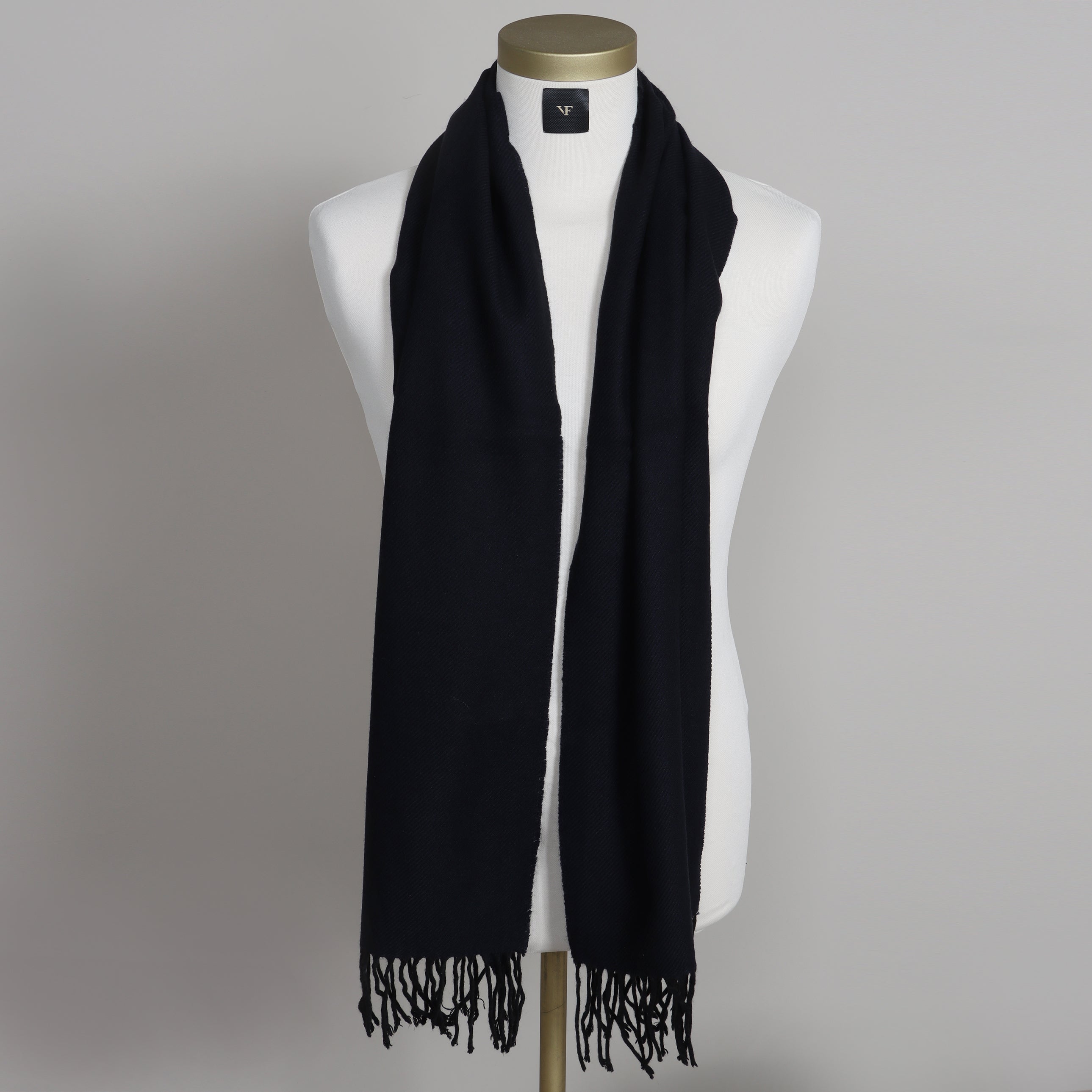 Classic Navy: Twill Wool Scarf for Effortless Style