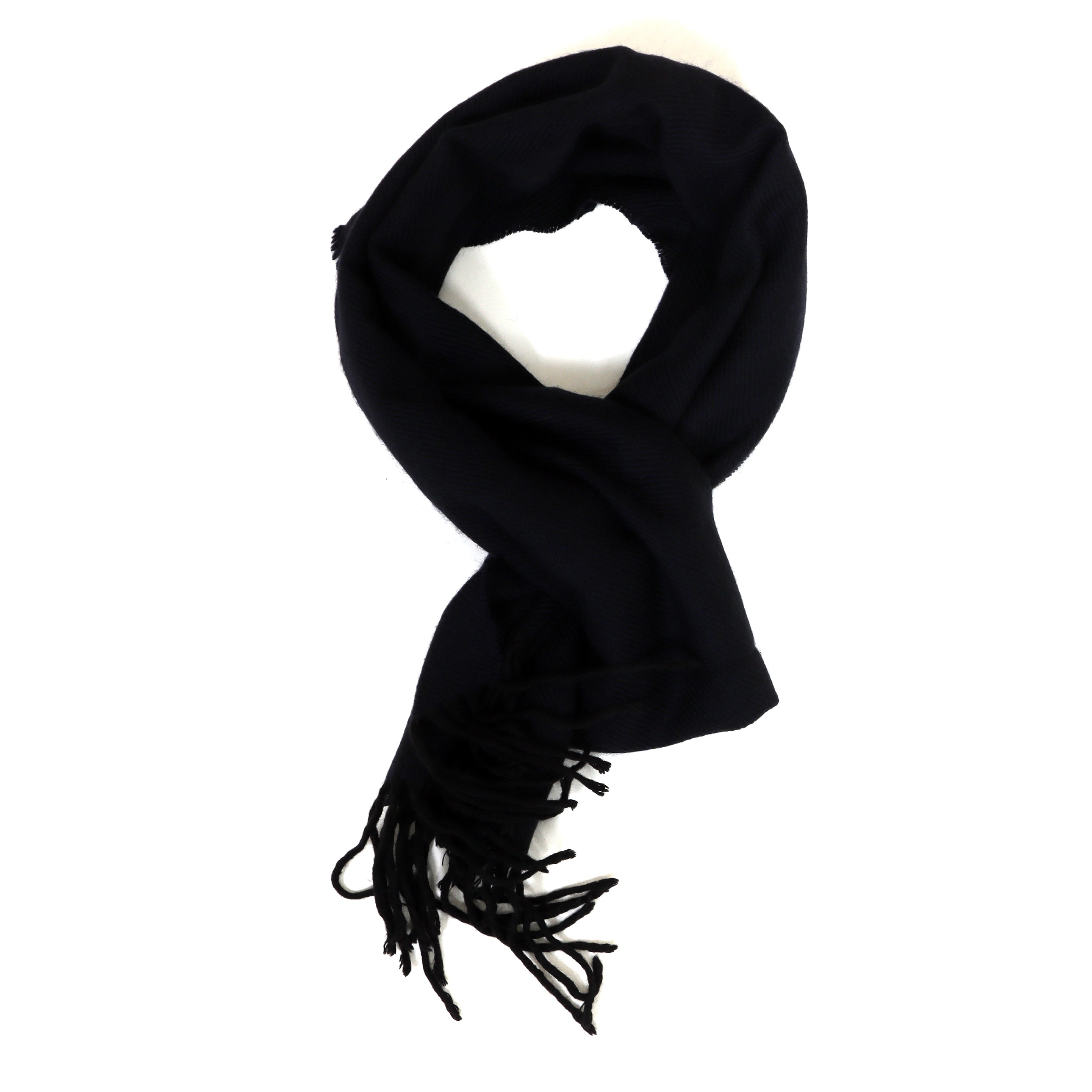 Classic Navy: Twill Wool Scarf for Effortless Style