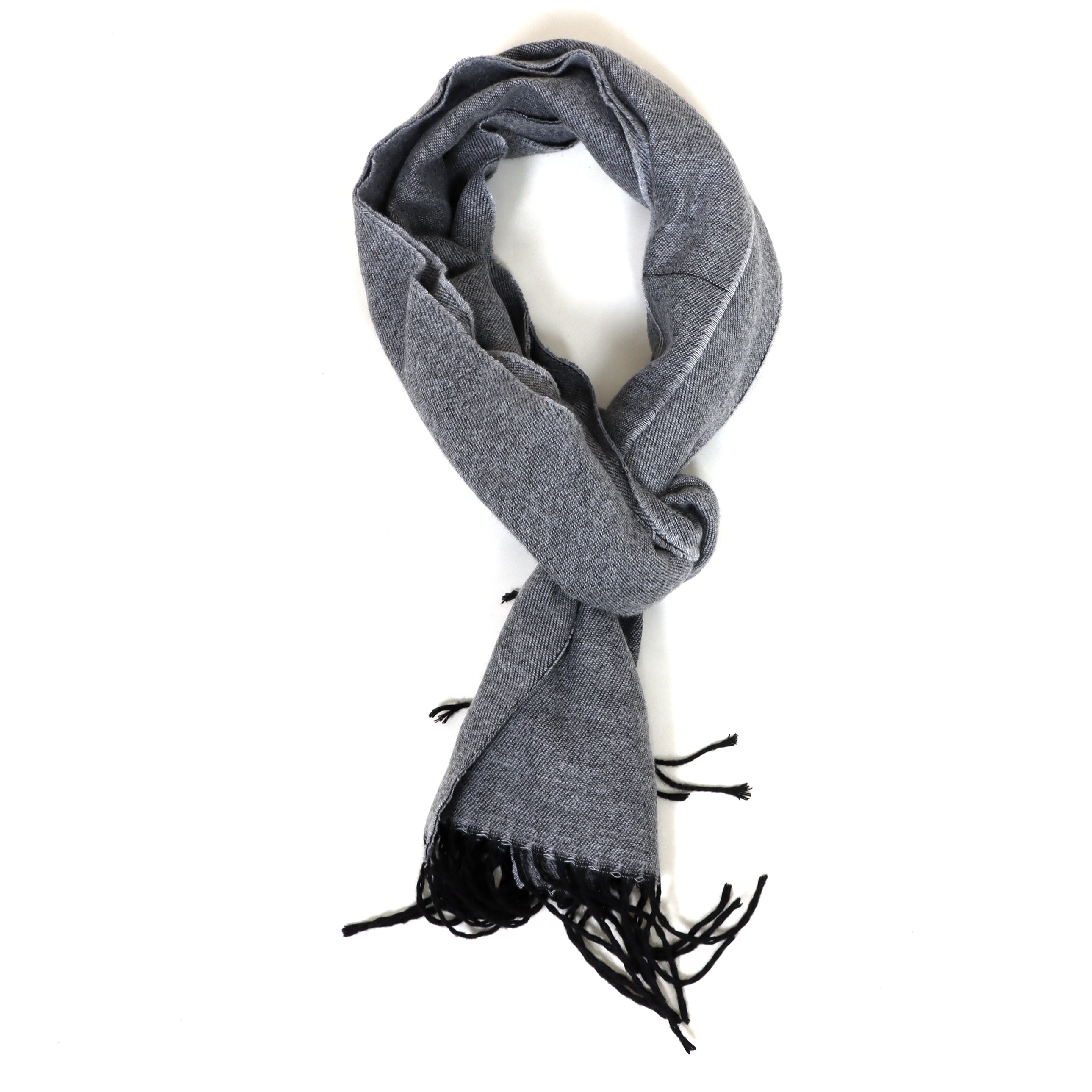 Subtle Sophistication: Light Grey Twill Wool Scarf