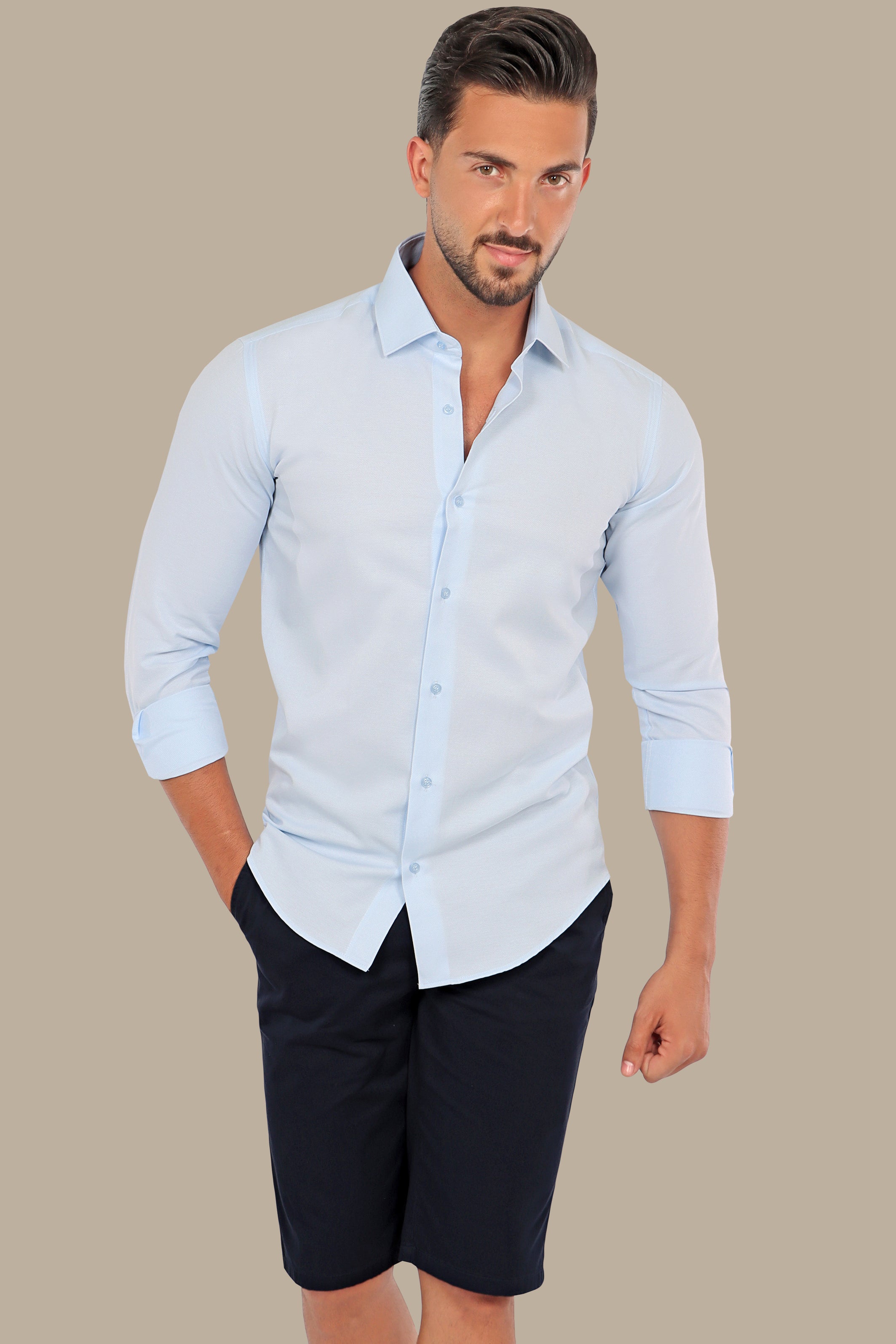 Classic Light Blue Slim Fit Oxford Shirt