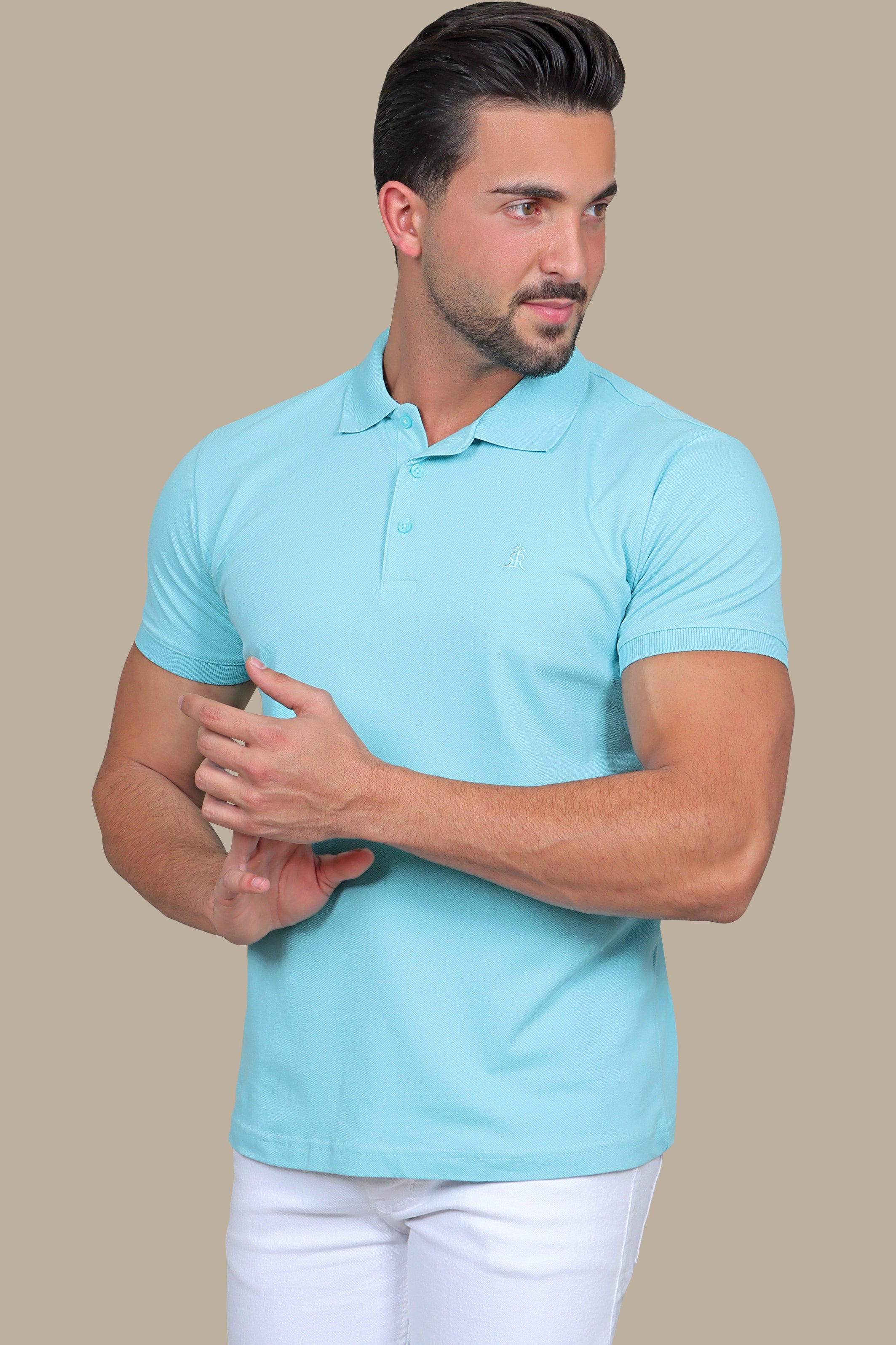 Turquoise Basic Piquet Polo: Fresh and Classic