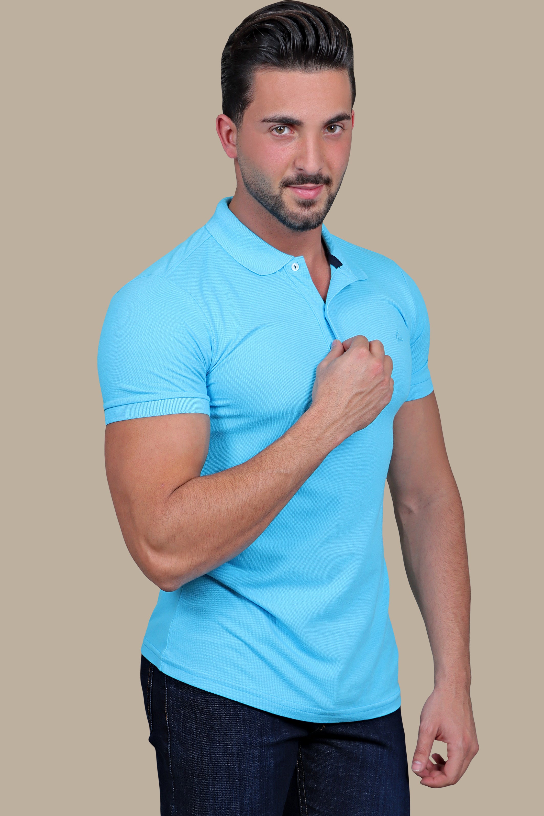 Light Blue Basic Piqué Polo