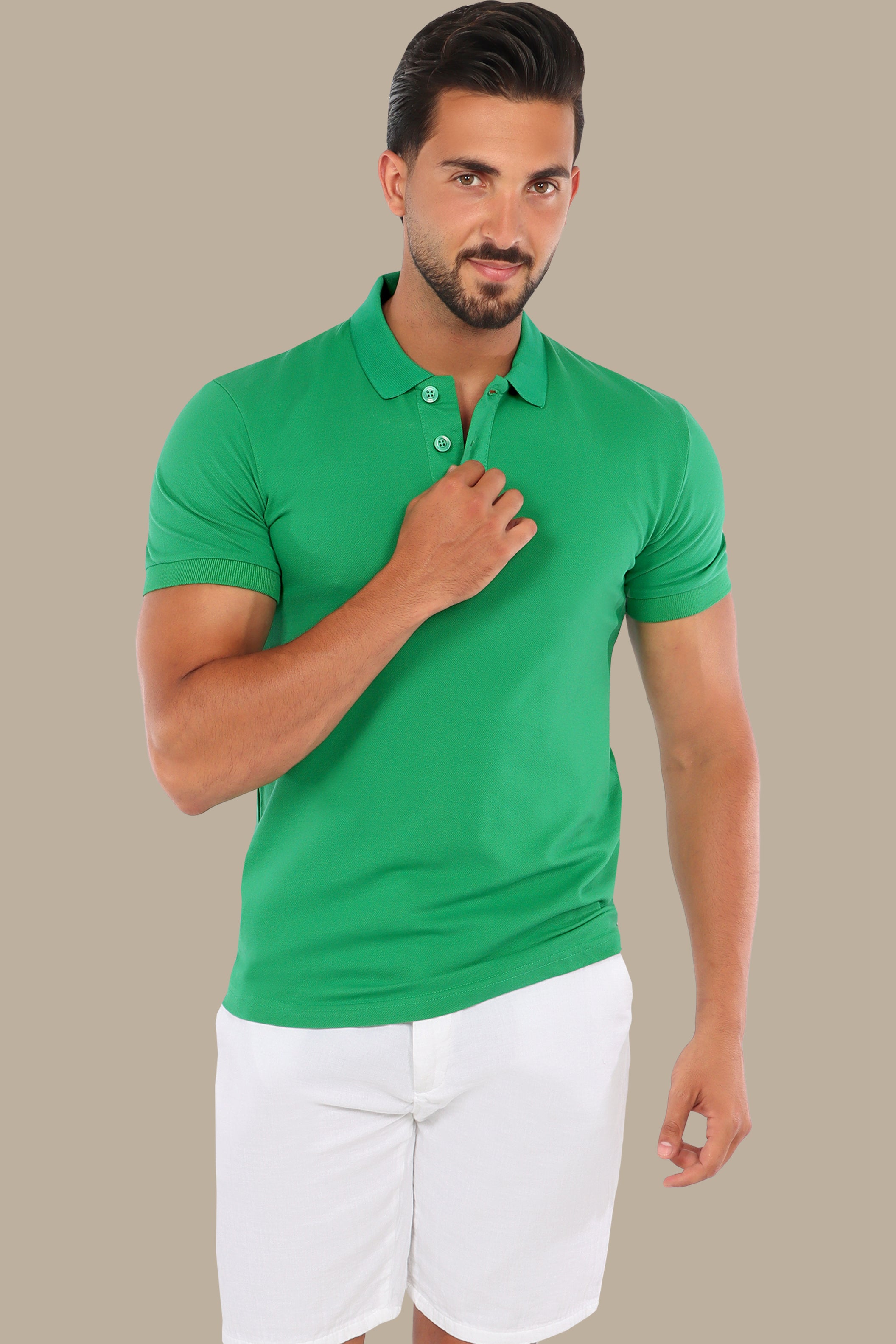 Classic Comfort: Green Short Sleeve Polo