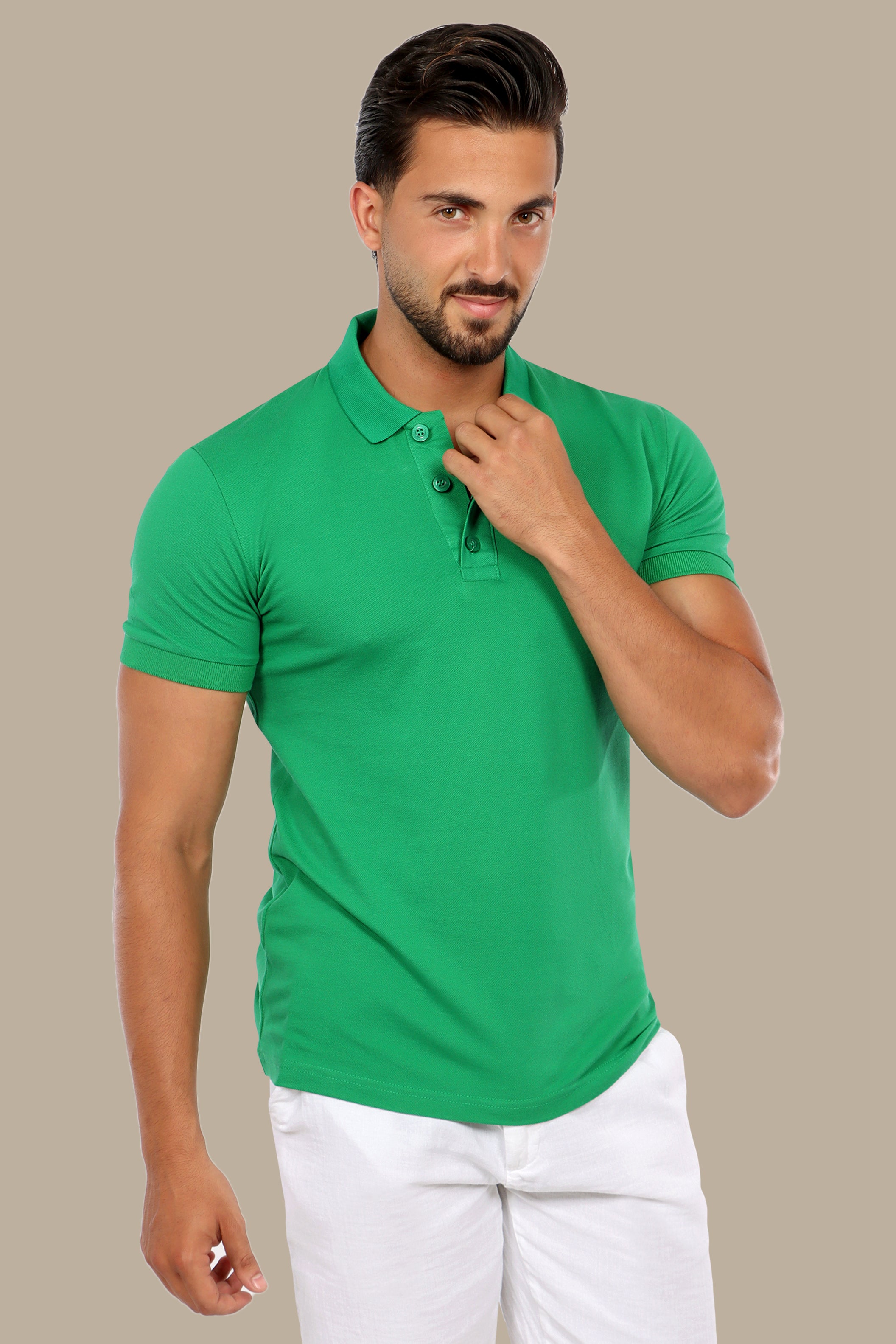 Classic Comfort: Green Short Sleeve Polo