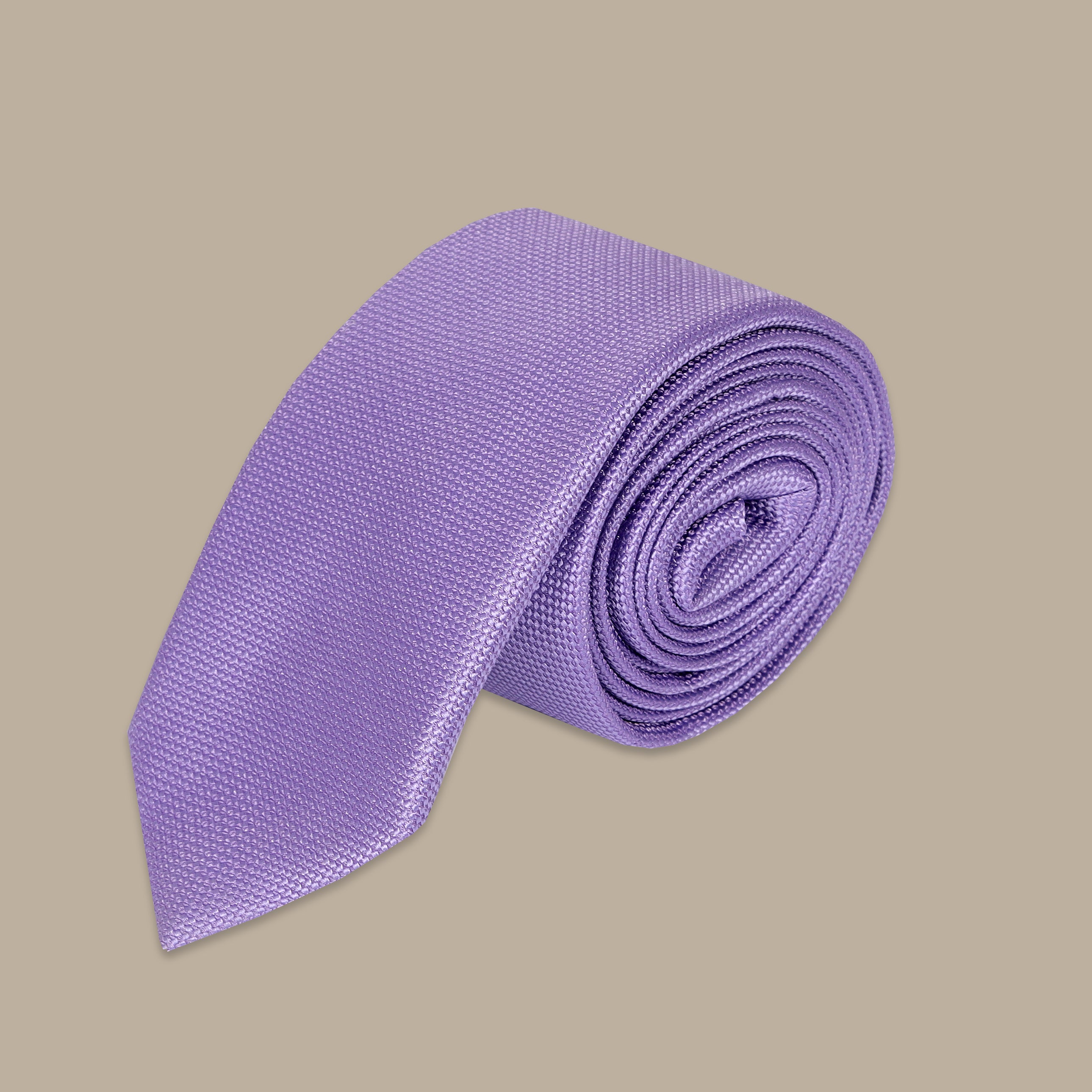 Solid Lilac Structured Tie Set