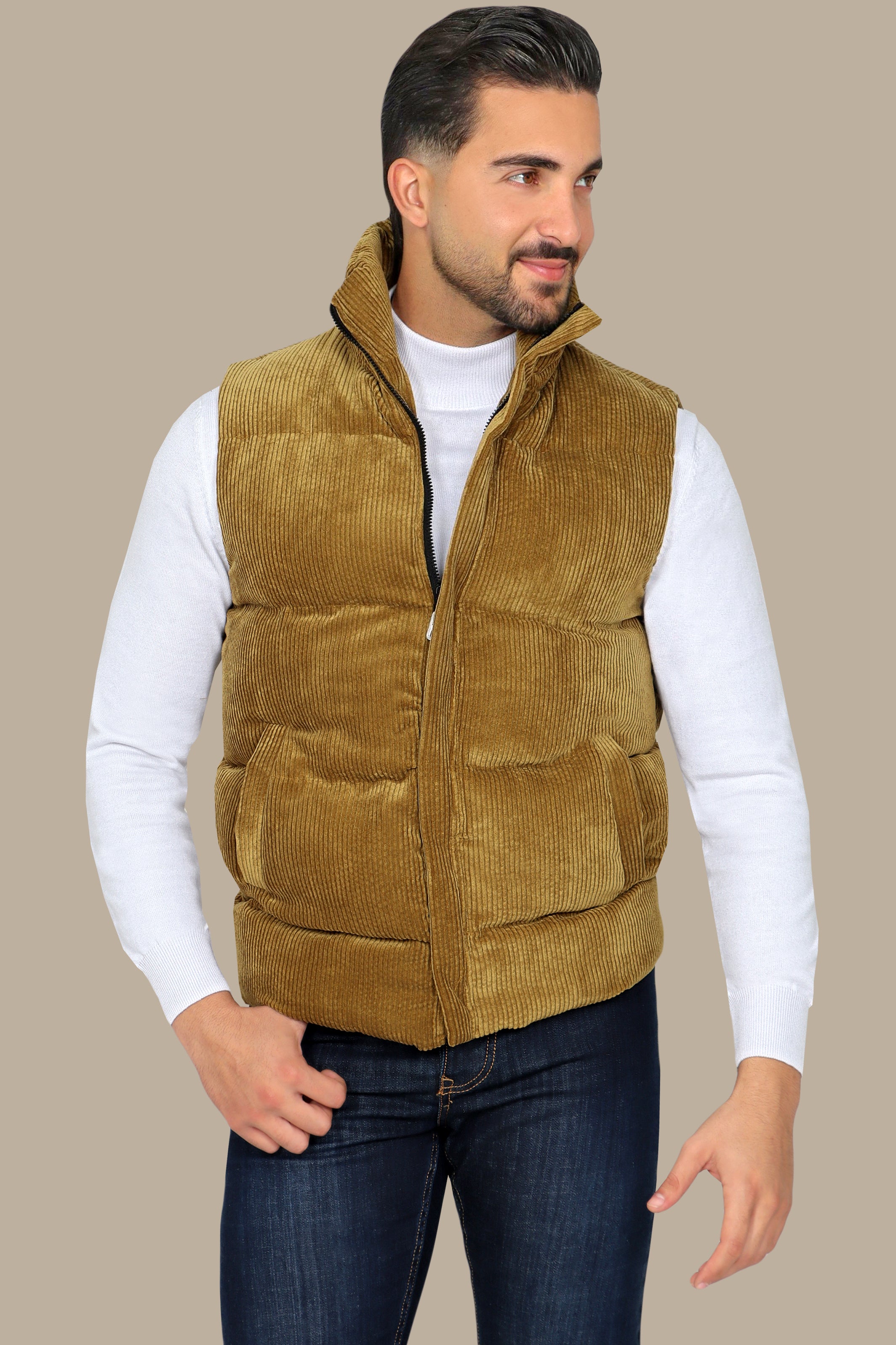 Khaki Corduroy Vest