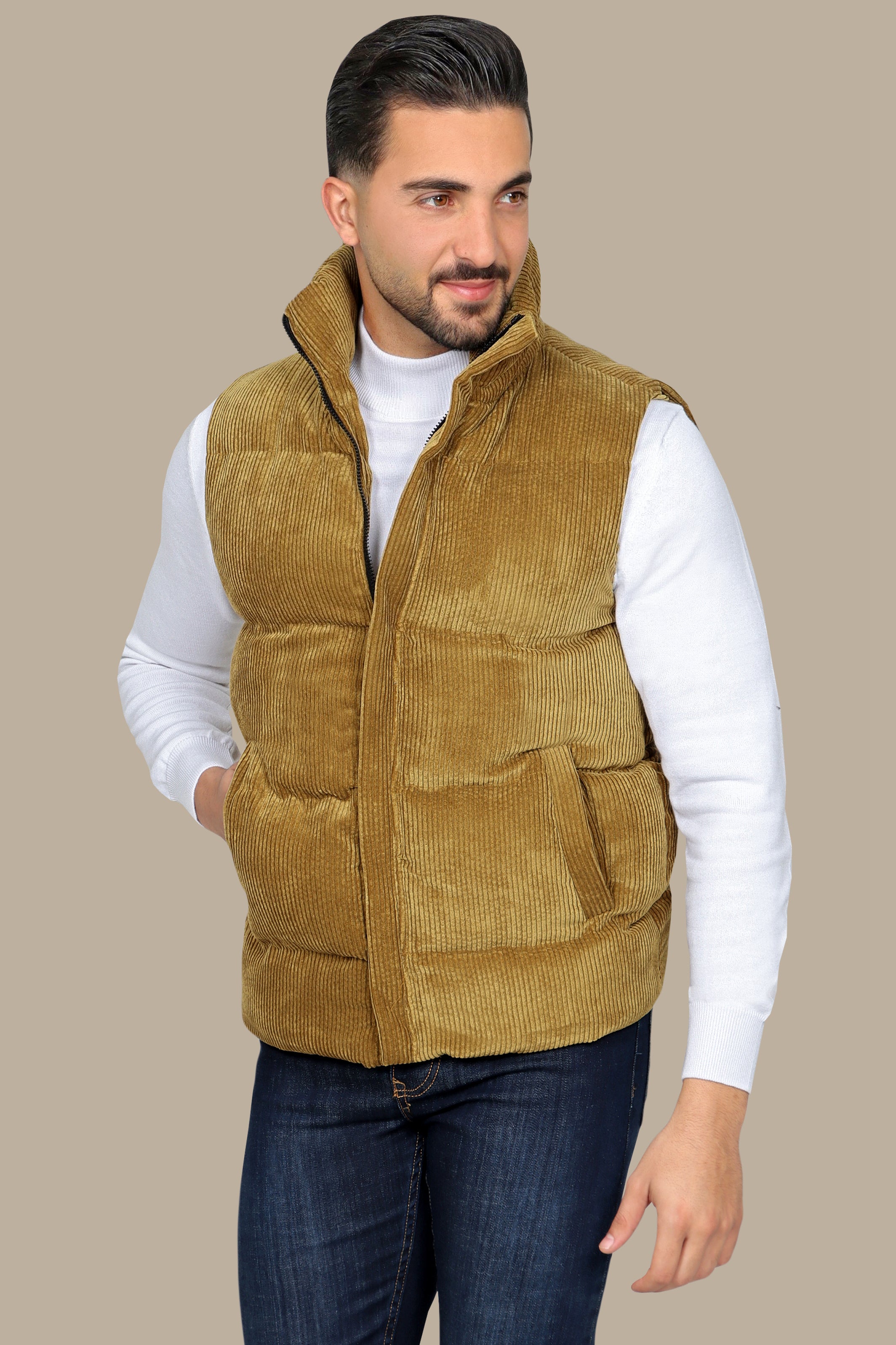 Khaki Corduroy Vest