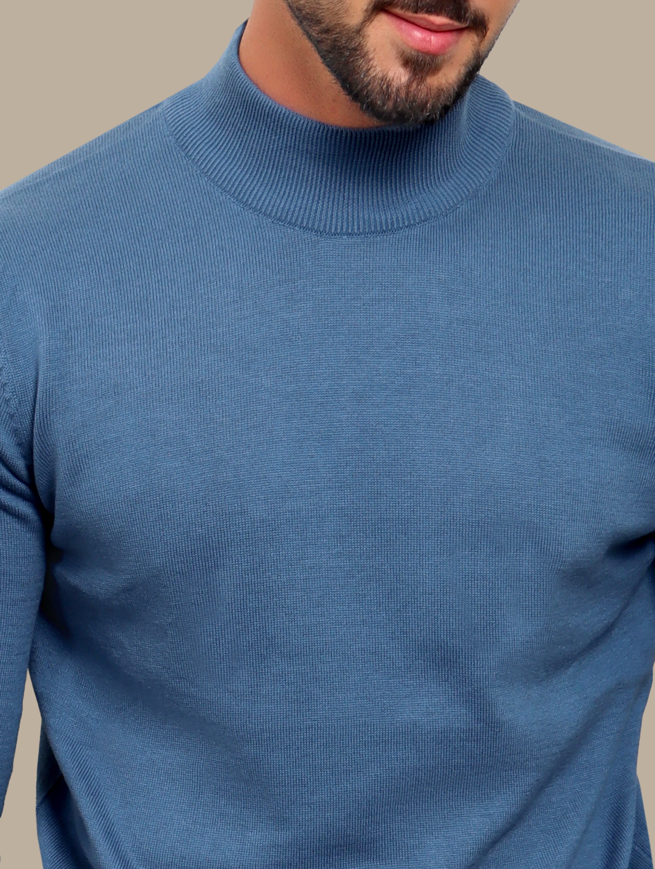 Petrol High Neck Basic Sweater