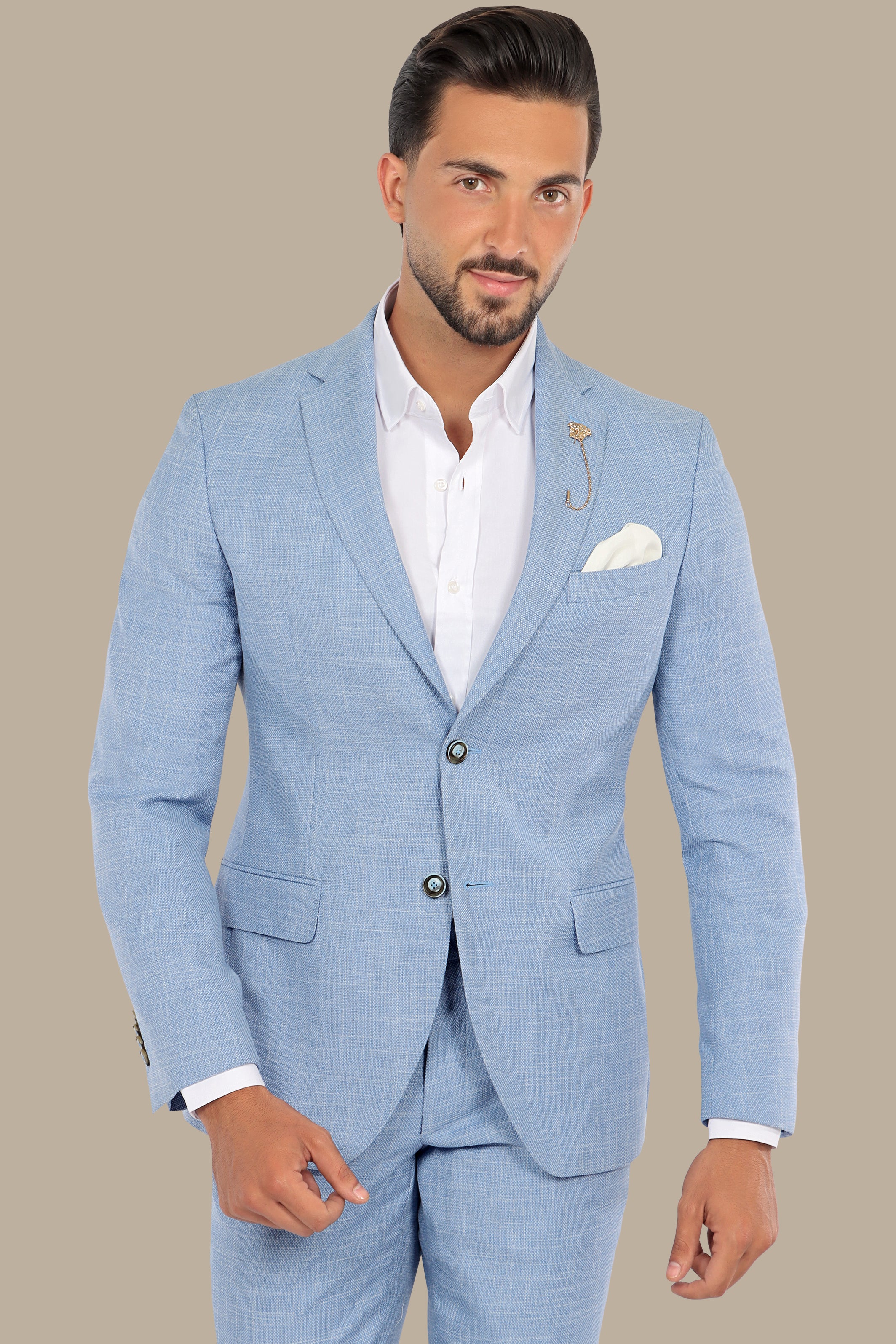 Serene Sky: The Filafil Light Blue Suit Notch