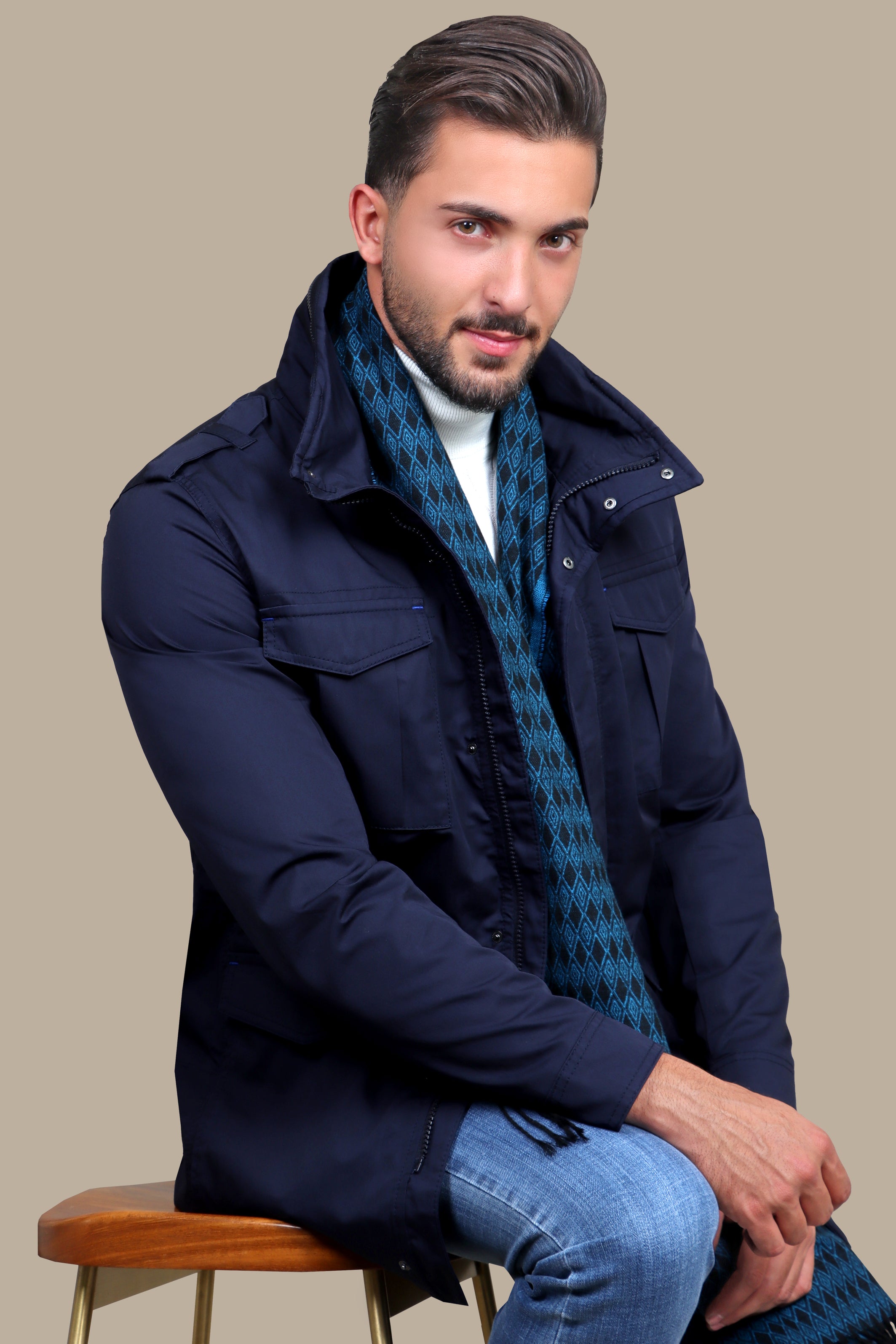 Navy Safari Jacket