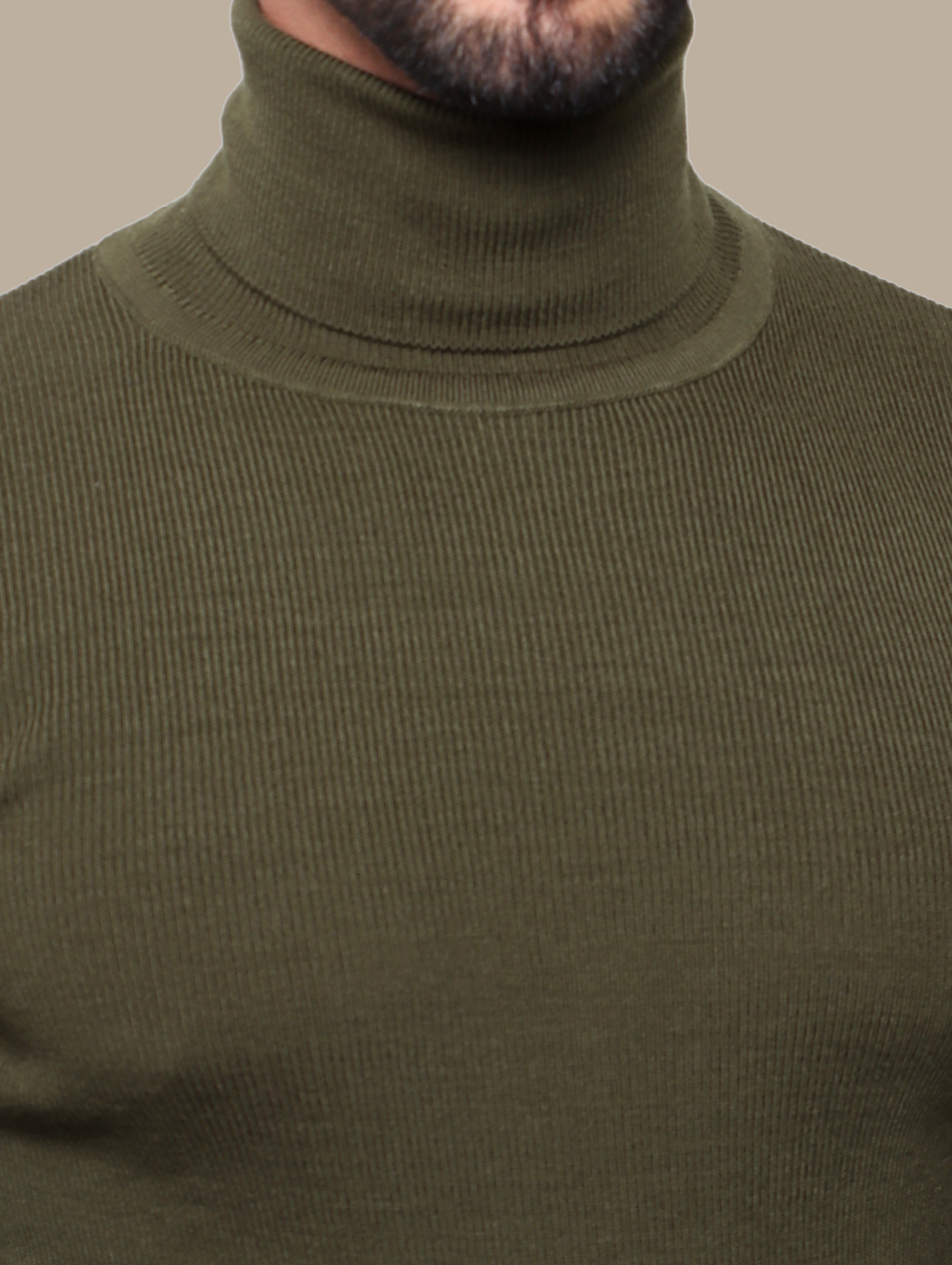 Sweater Turtle Neck Plain | Khaki